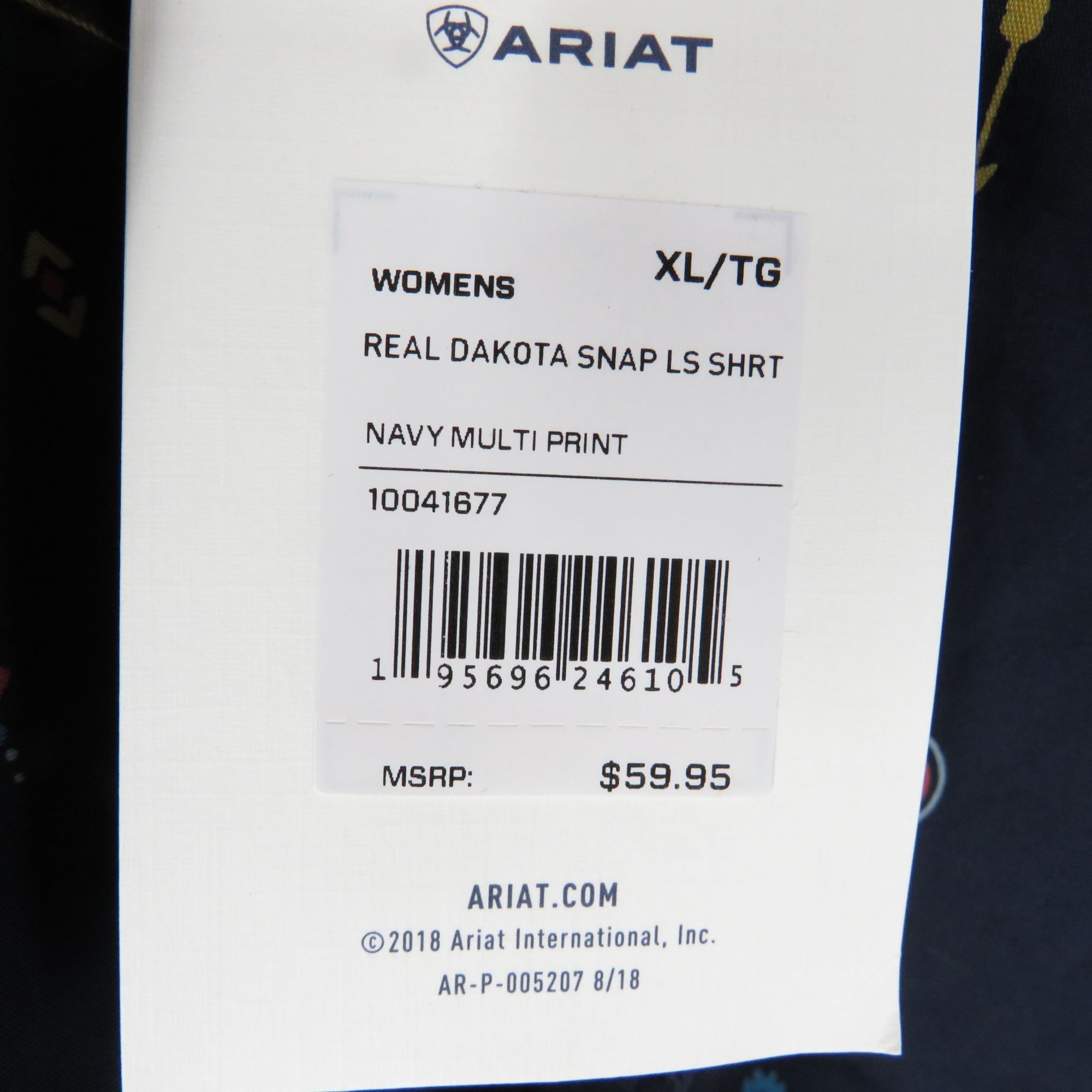 Ariat Ariat Womens Real Dakota Snap Long Sleeve Western Shirt Navy Size XL / US 12-14 / IT 48-50 - 6 Thumbnail