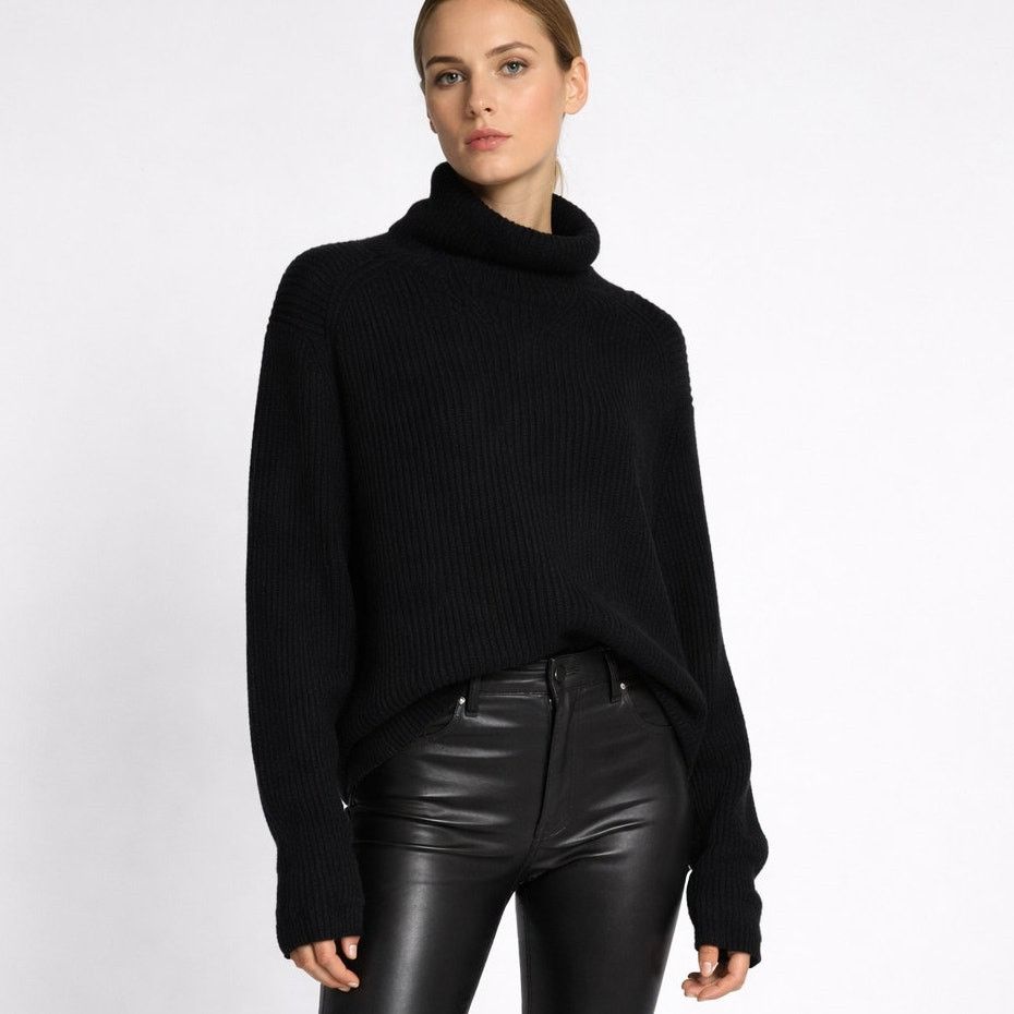 Rag & Bone Rag & Bone Cashmere Ribbed Turtleneck Sweater Black sz Small Size S / US 4 / IT 40 - 1 Thumbnail