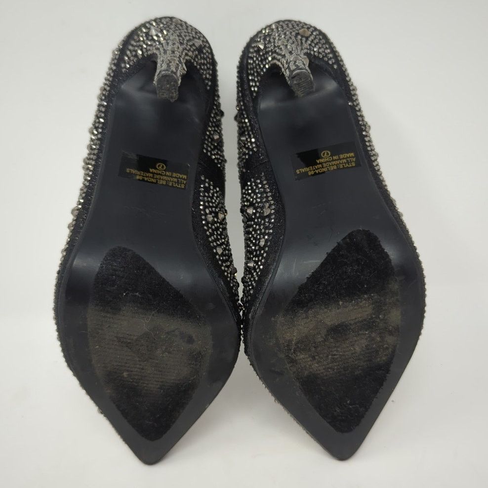 Other Delicacy Belinda Pointy Toe Rhinestones Slip-On High Heels 7 Size US 7 / IT 37 - 7 Thumbnail