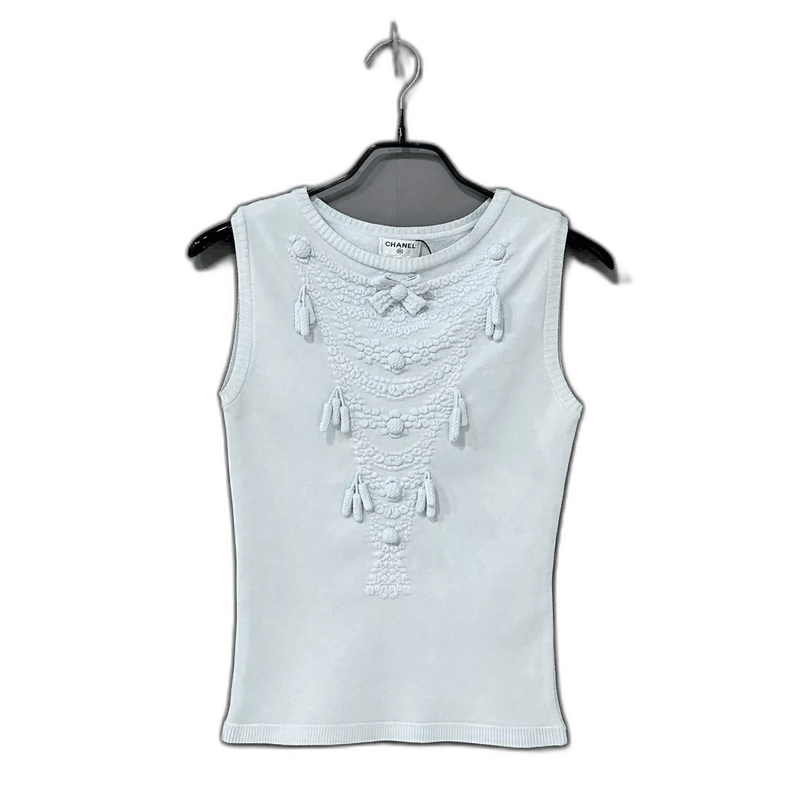 Chanel Chanel Embossed Logo Knit Sleeveless Top Size M / US 6-8 / IT 42-44 - 1 Thumbnail