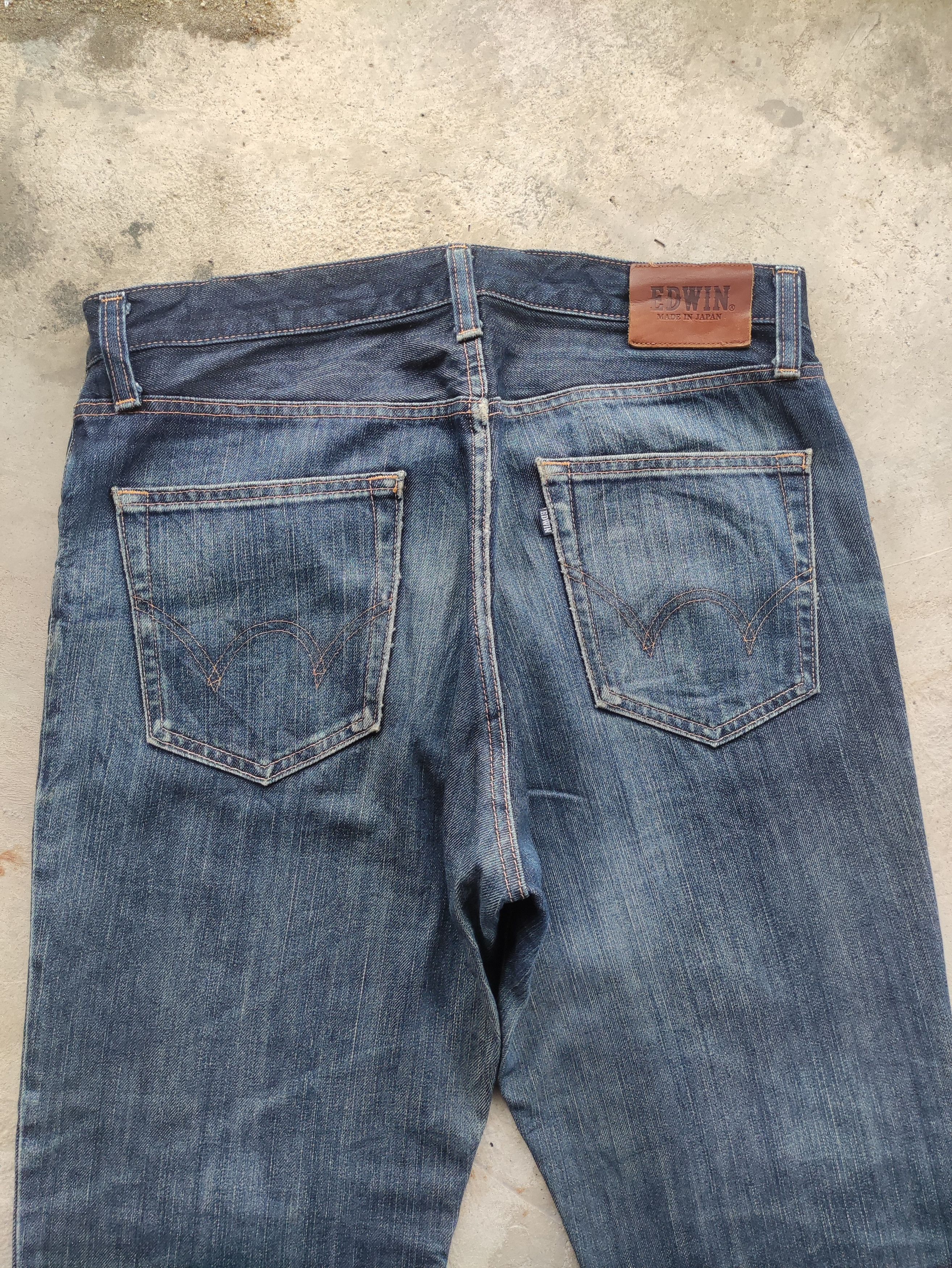 Edwin Vintage Edwin Japan Jean Distressed Faded Denim Size US 37 - 10 Thumbnail