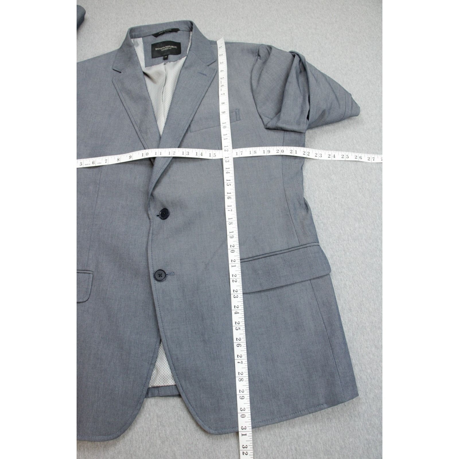 Banana Republic Banana Republic Blazer Mens 44R Gray Cotton Blend Stretch Size 44R - 8 Thumbnail