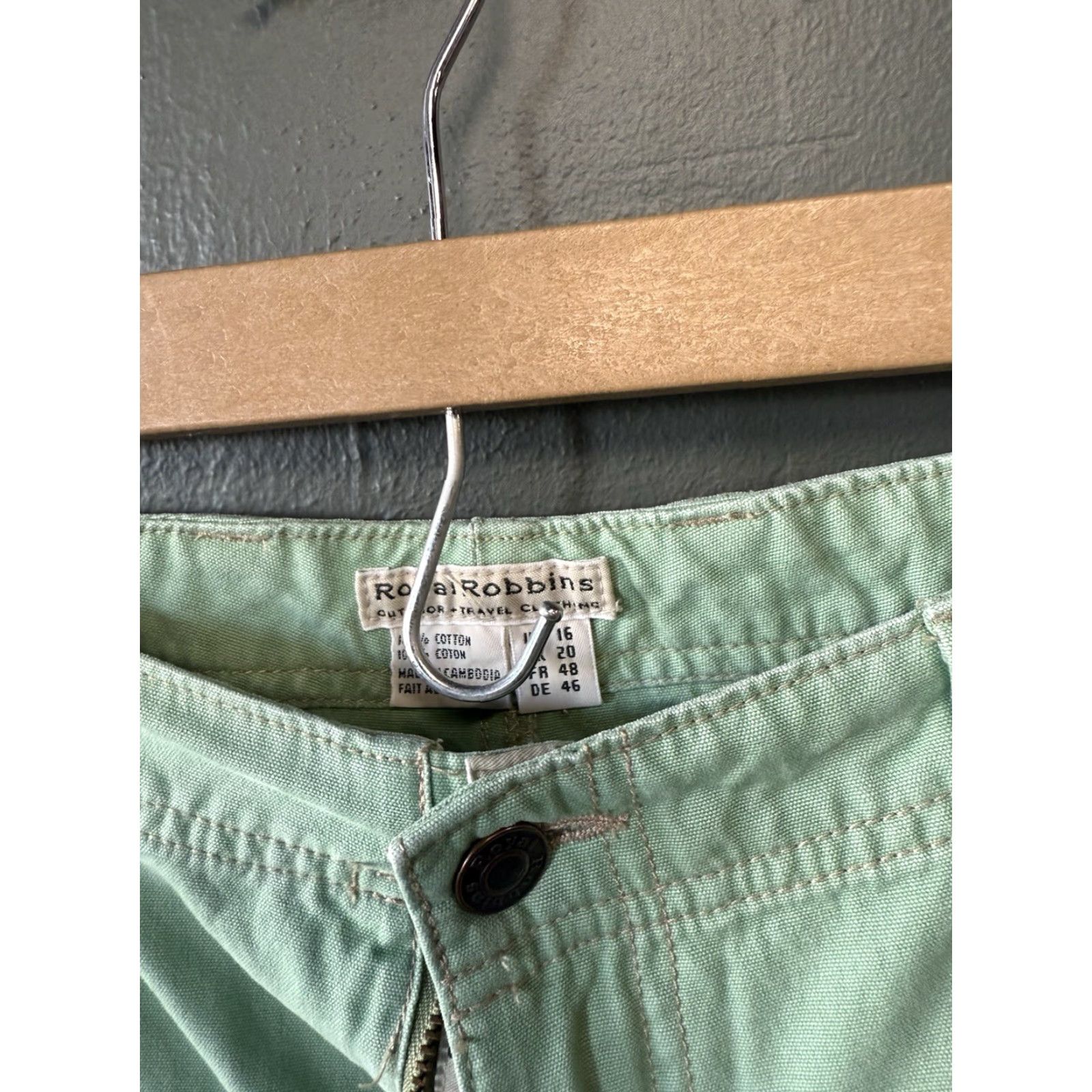Royal Robbins Royal Robbins Womens Green Cropped Wide Leg Chino Pants Size 16 Size 38" / US 16 / IT 52 - 3 Thumbnail