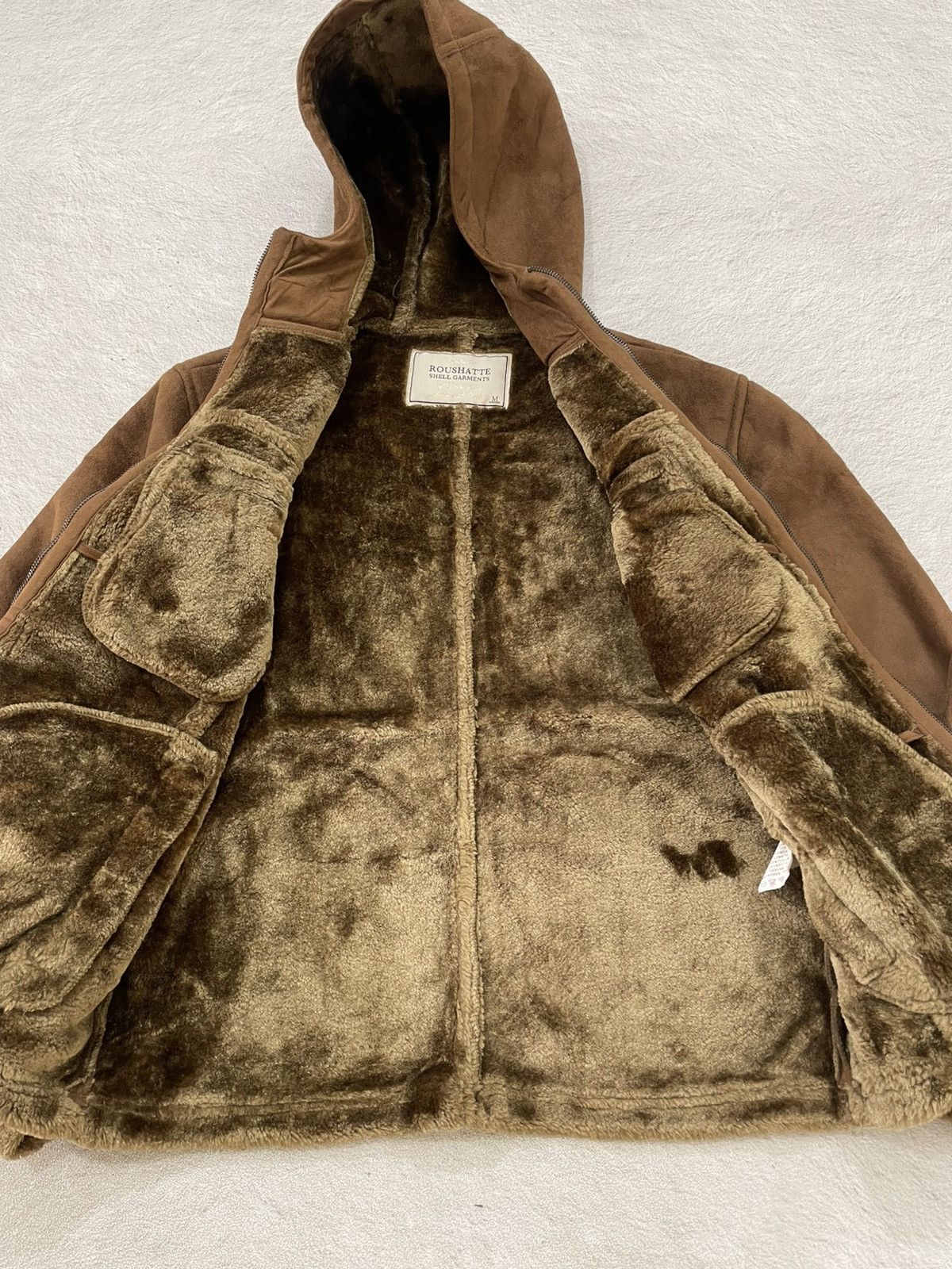 Le Grande Bleu (L.G.B.) 2000s Japan Shearling Hooded Suede Leather Jacket Brown Y2K Size US M / EU 48-50 / 2 - 5 Thumbnail