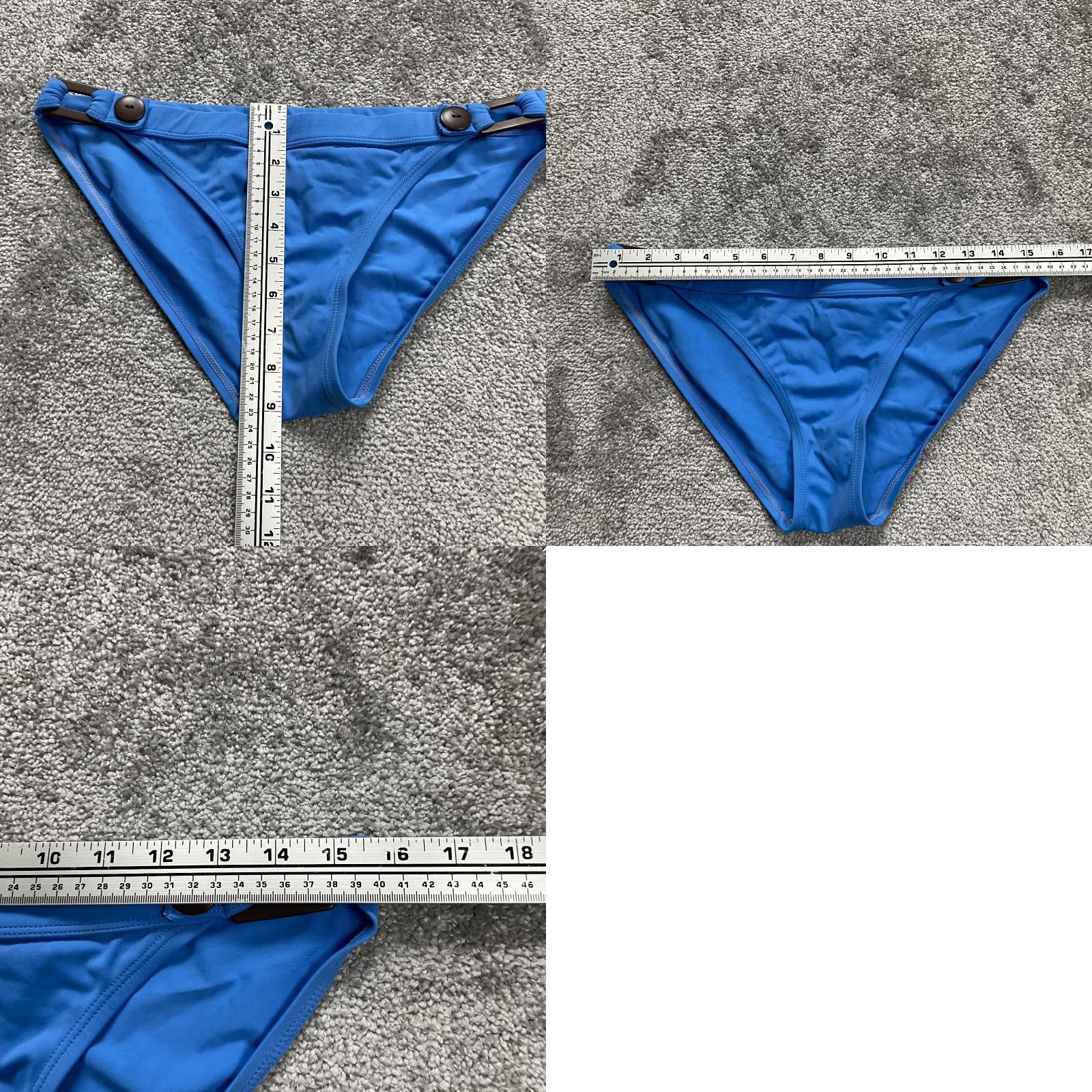 Vintage Sand N Sun Bikini Bottom Women's Medium Solid Blue Nylon with Buttons Beach Size 32" / US 10 / IT 46 - 8 Thumbnail