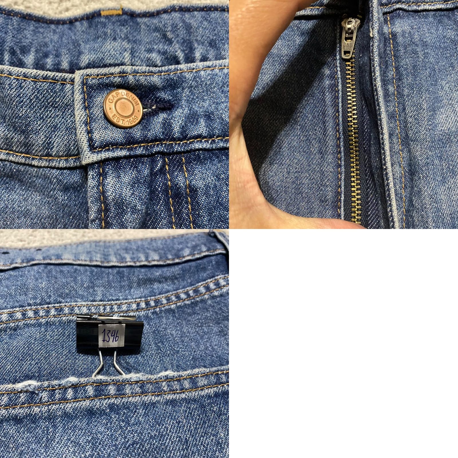 Gap GAP Womens Shirt 14 Blue Denim Medium Wash 4" Inseam Cut-Off High Rise 5-Pocket Jeans Shorts Mens Women Girls Size 36" / US 14 / IT 50 - 8 Thumbnail