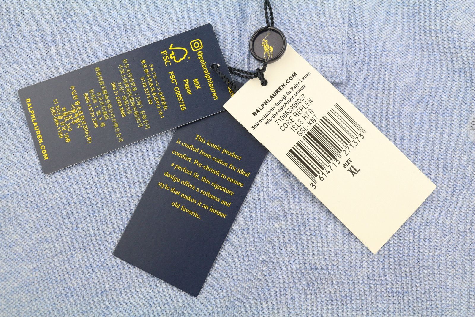 Ralph Lauren CUSTOM SLIM FIT XL Blue Melange Embroidered 87899 Size US XL / EU 56 / 4 - 12 Thumbnail