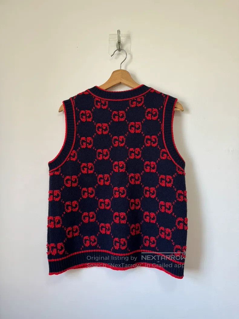 Gucci Gucci Double G letter full logo knitted vest Size L / US 10 / IT 46 - 2 Thumbnail
