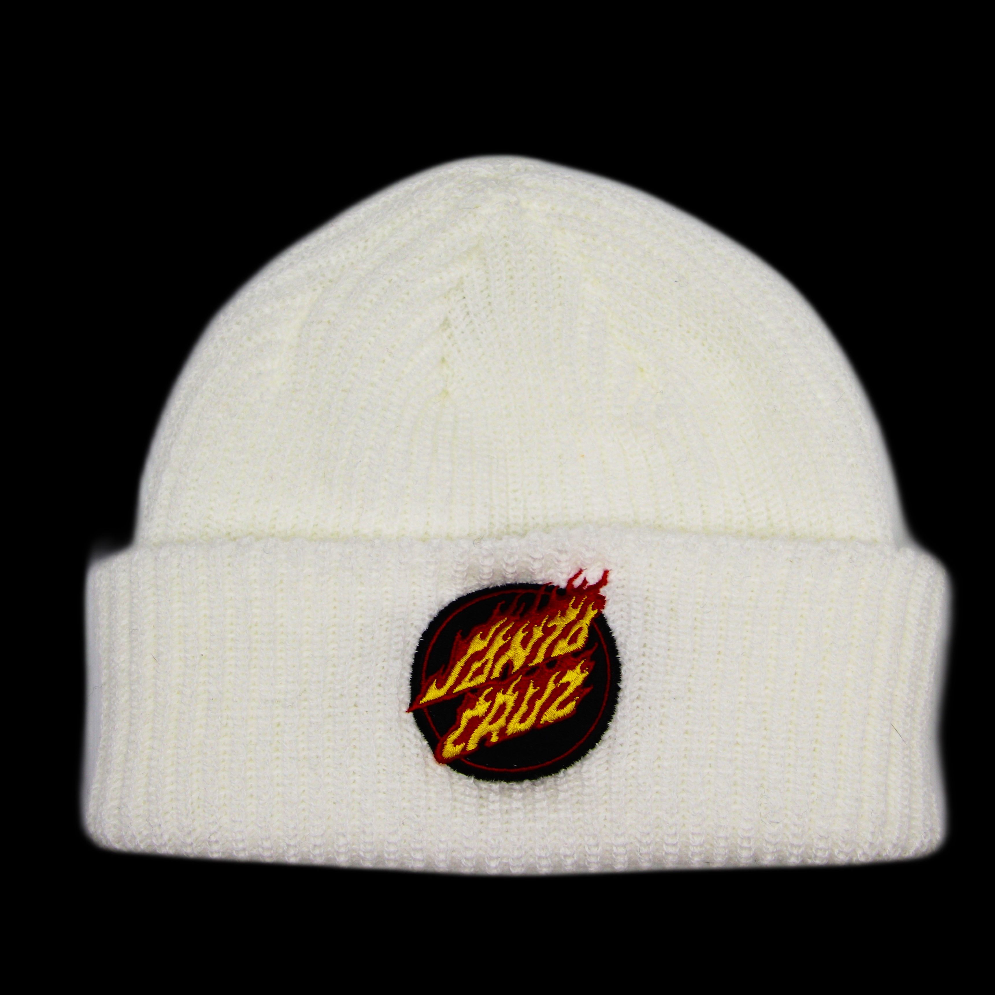Santa Cruz Fire Logo Beanie White