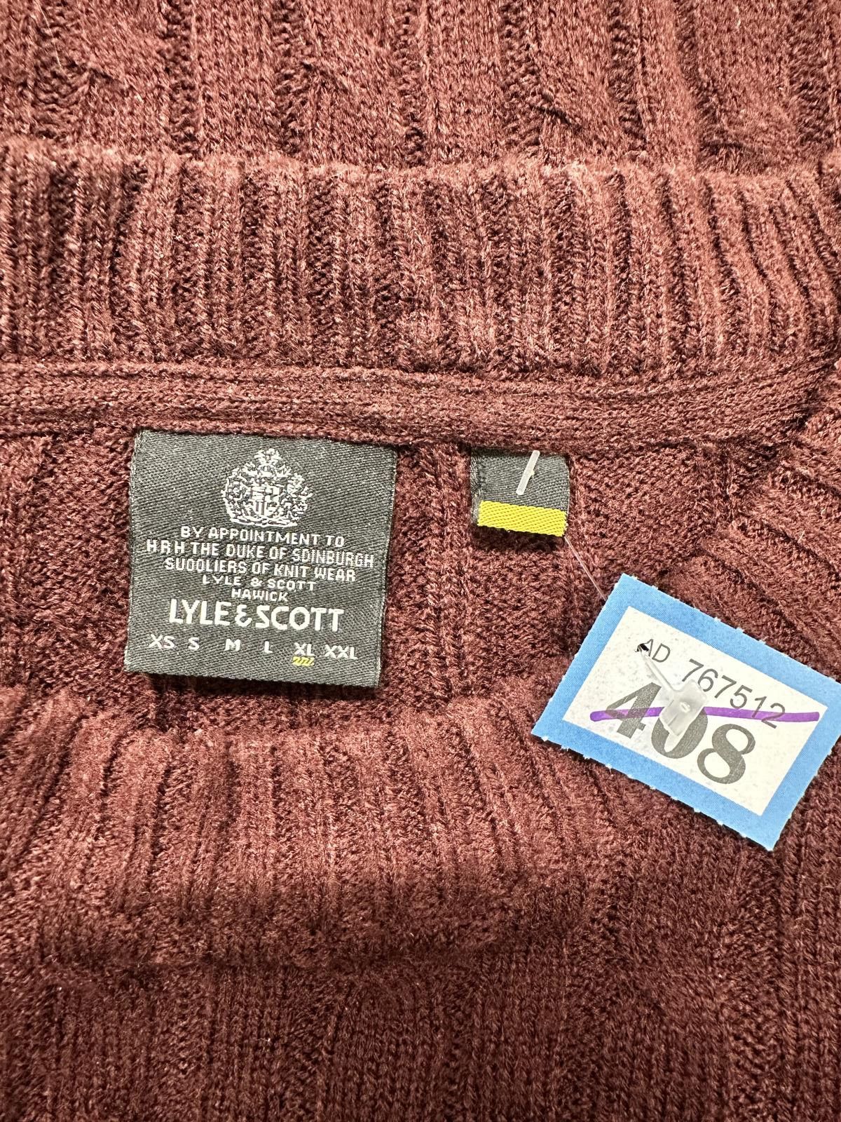 Lyle & Scott Lyle & Scott Burgundy Cable Knit Sweater Size XS Size US XL / EU 56 / 4 - 2 Thumbnail