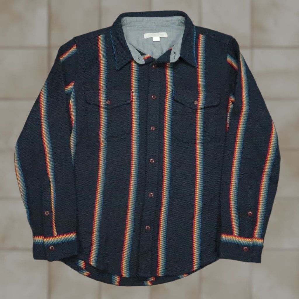 Outerknown Outerknown Shirt Mens Large Blue Striped Flannel Long Sleeve Button-Up Casual Workwear Size US L / EU 52-54 / 3 - 1 Thumbnail