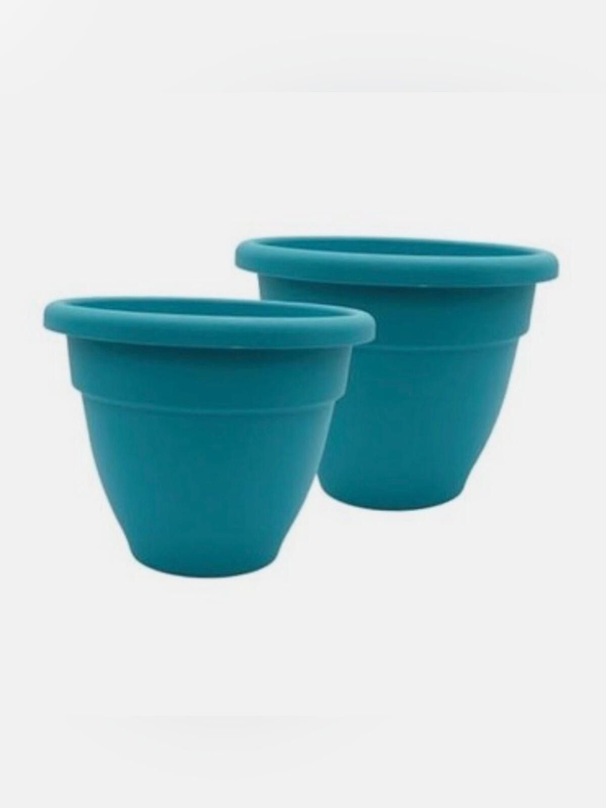 Other 8in + 10in Plastic Planter Pots - Set of 2 / Dusty Teal Size ONE SIZE - 1 Thumbnail