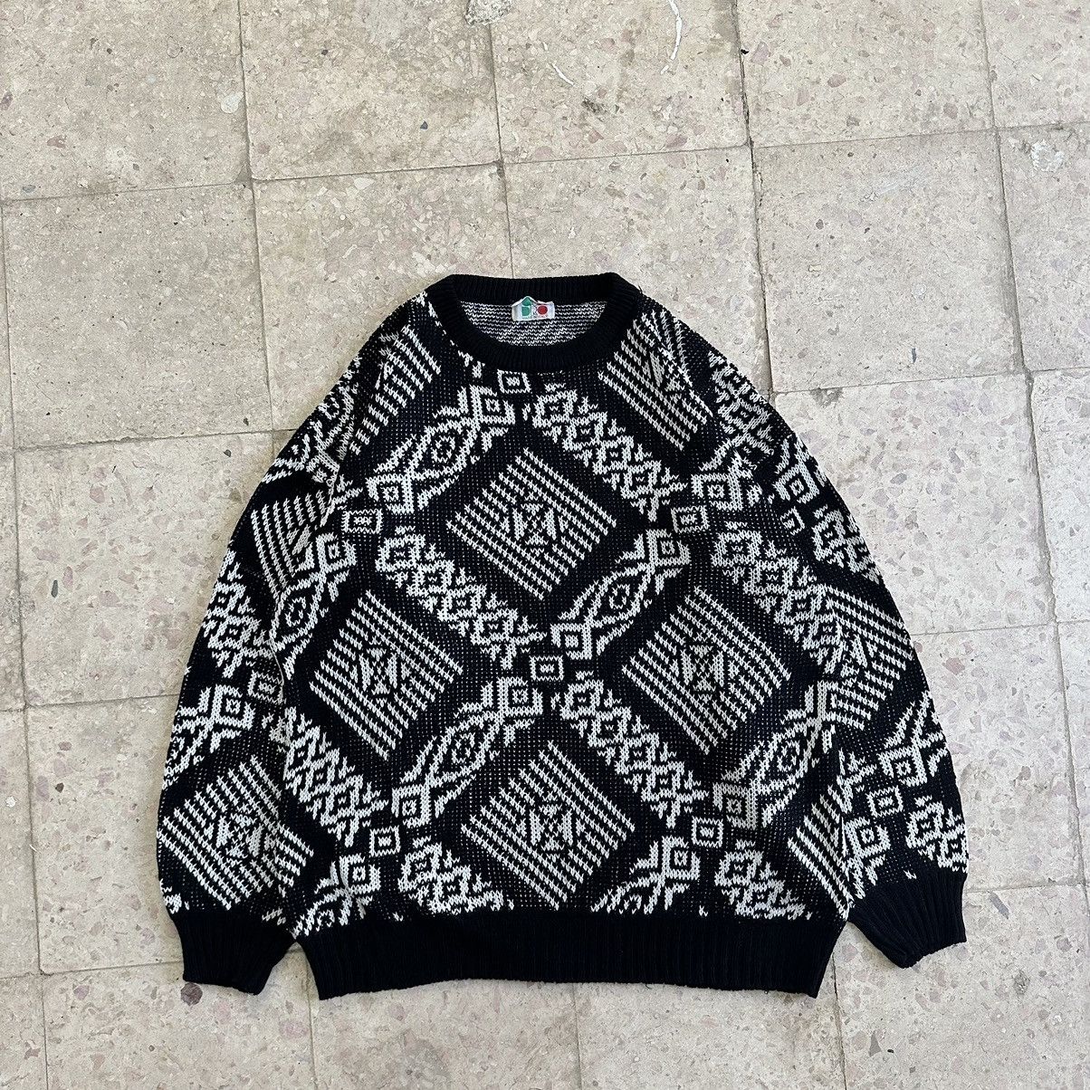 Vintage 90’s Italian Vintage Black & White Knit Size US L / EU 52-54 / 3 - 3 Thumbnail