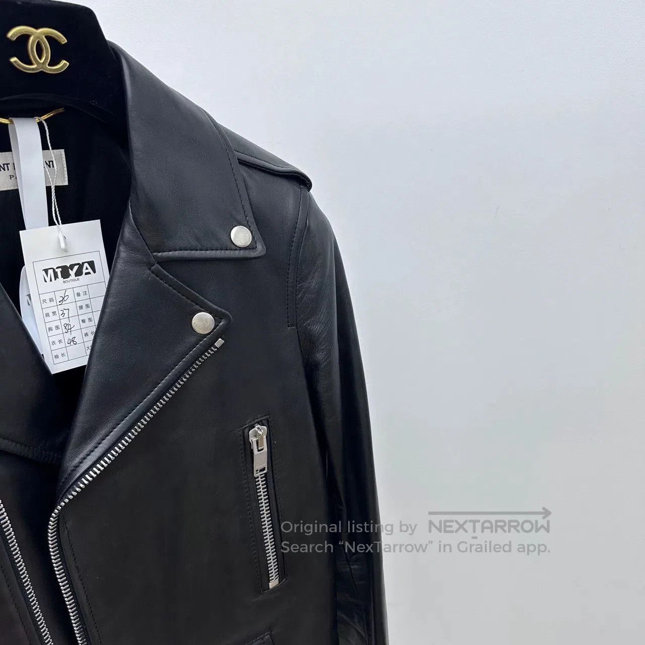 Saint Laurent Paris Saint Laurent Black Biker Leather Jacket. Size XS / US 0-2 / IT 36-38 - 3 Thumbnail