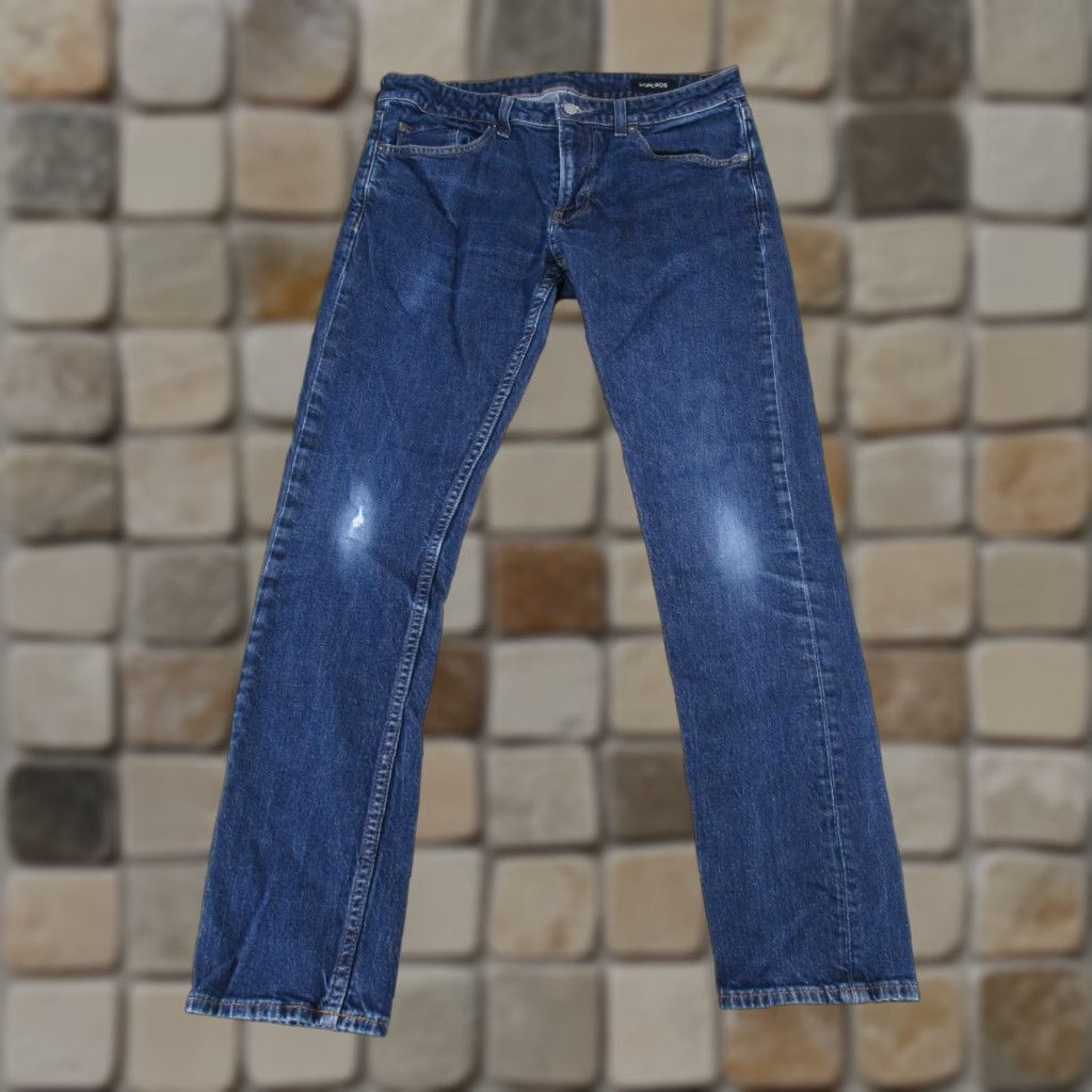 Bonobos Bonobos Jeans Mens 33 Dark Wash Denim Tailored Fit 33X30 * Solid Zip Dark Denim Bonobos Jeans 33 Regular Men XS? Size US 33 - 1 Thumbnail