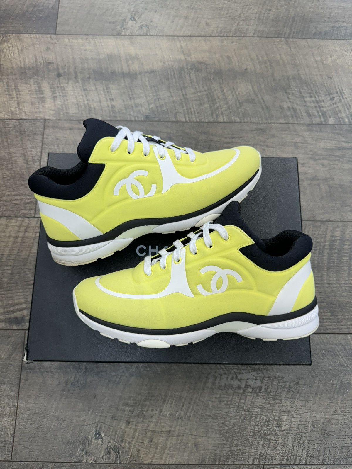 Chanel CC LOGO TRAINER YELLOW 43 Grailed