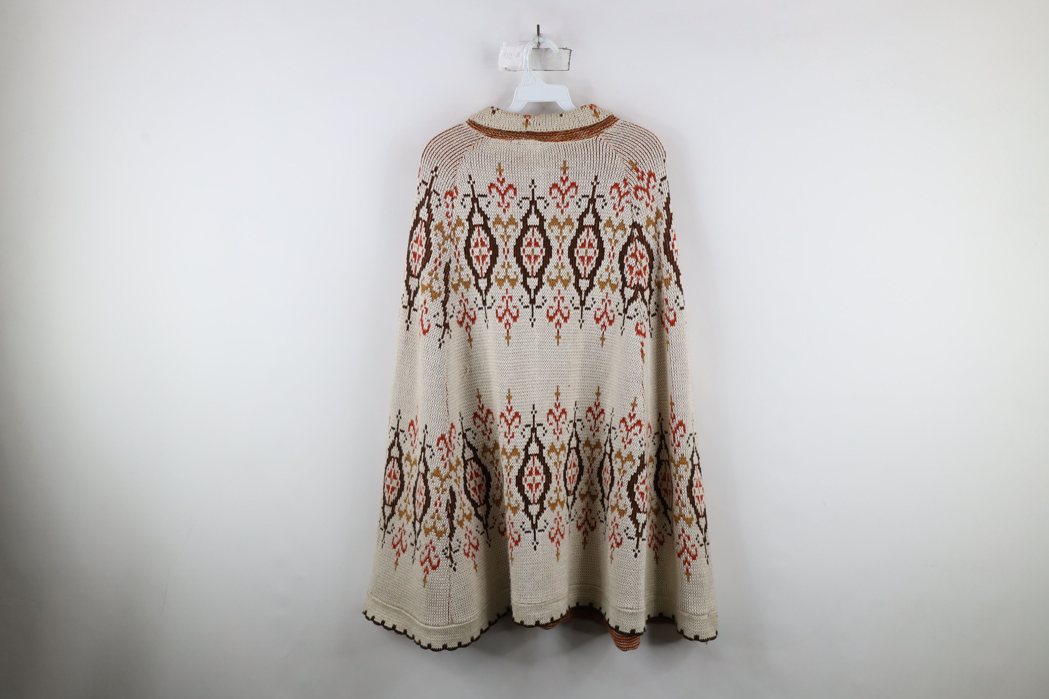 Vintage Vintage 60s 70s Mid Century Modern Sweater Cape Cardigan Size ONE SIZE - 11 Thumbnail