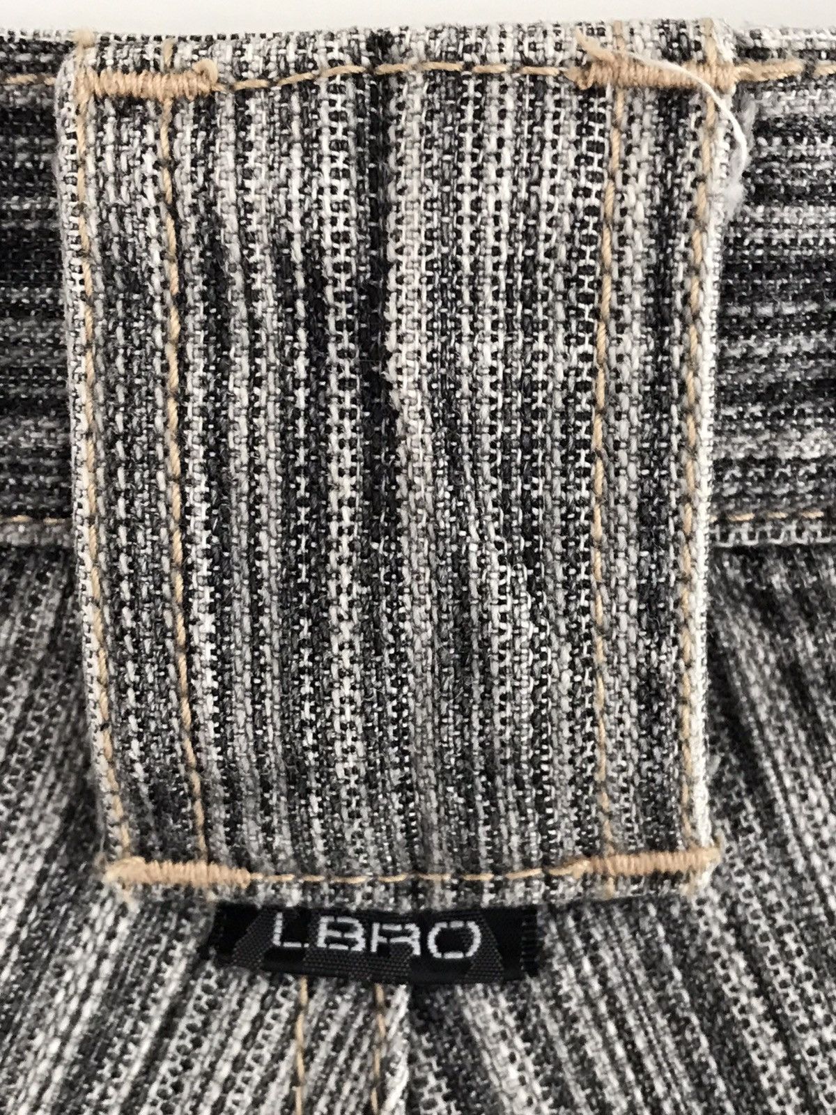 Japanese Brand LBRO Denim Products Japan Asymmetrical Striped Baggy Jeans Size US 30 / EU 46 - 18 Thumbnail
