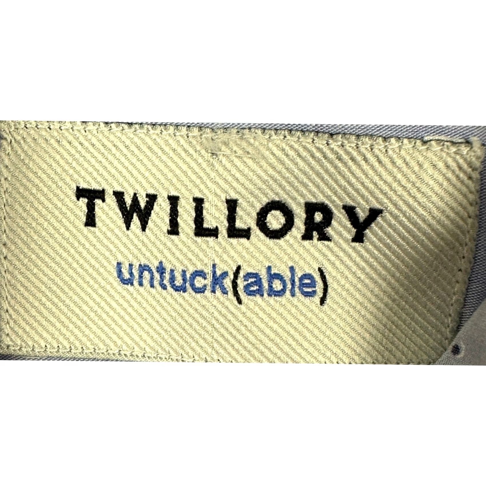 Vintage Twillory Untuckable Shirt Button Up Mens Medium Large Blue Dots Tailored Fit Size US M / EU 48-50 / 2 - 4 Thumbnail