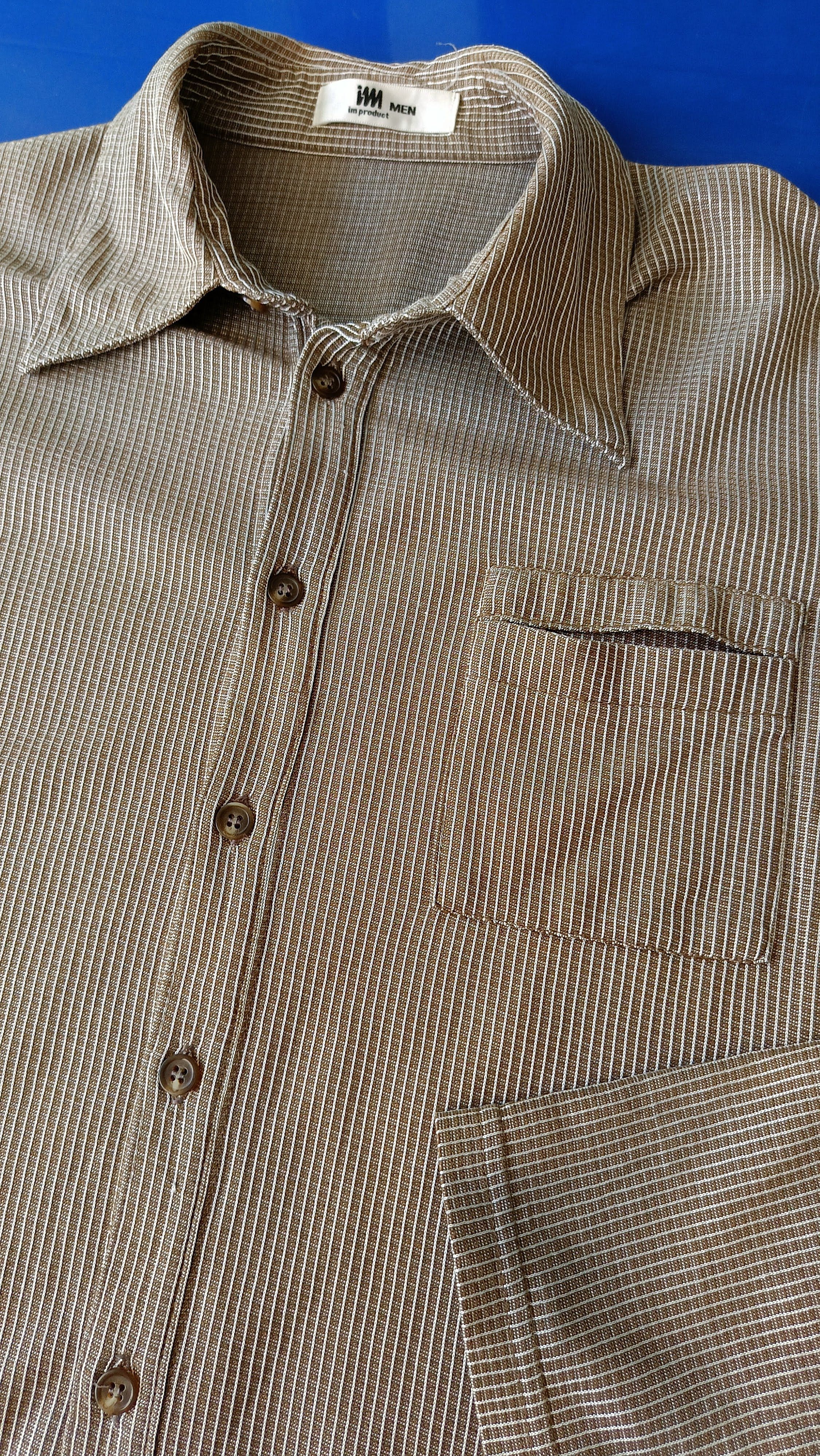 Issey Miyake Issey Miyake IM product men Japan brown striped rayon shirt Size US S / EU 44-46 / 1 - 12 Thumbnail