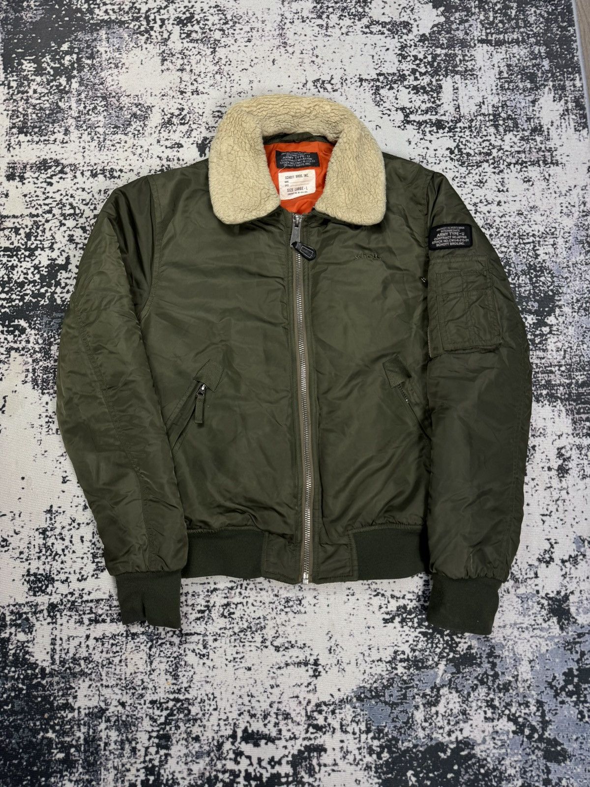 Mens Jackets Schott Air Insulated Bomber Jacket Schott Puffer