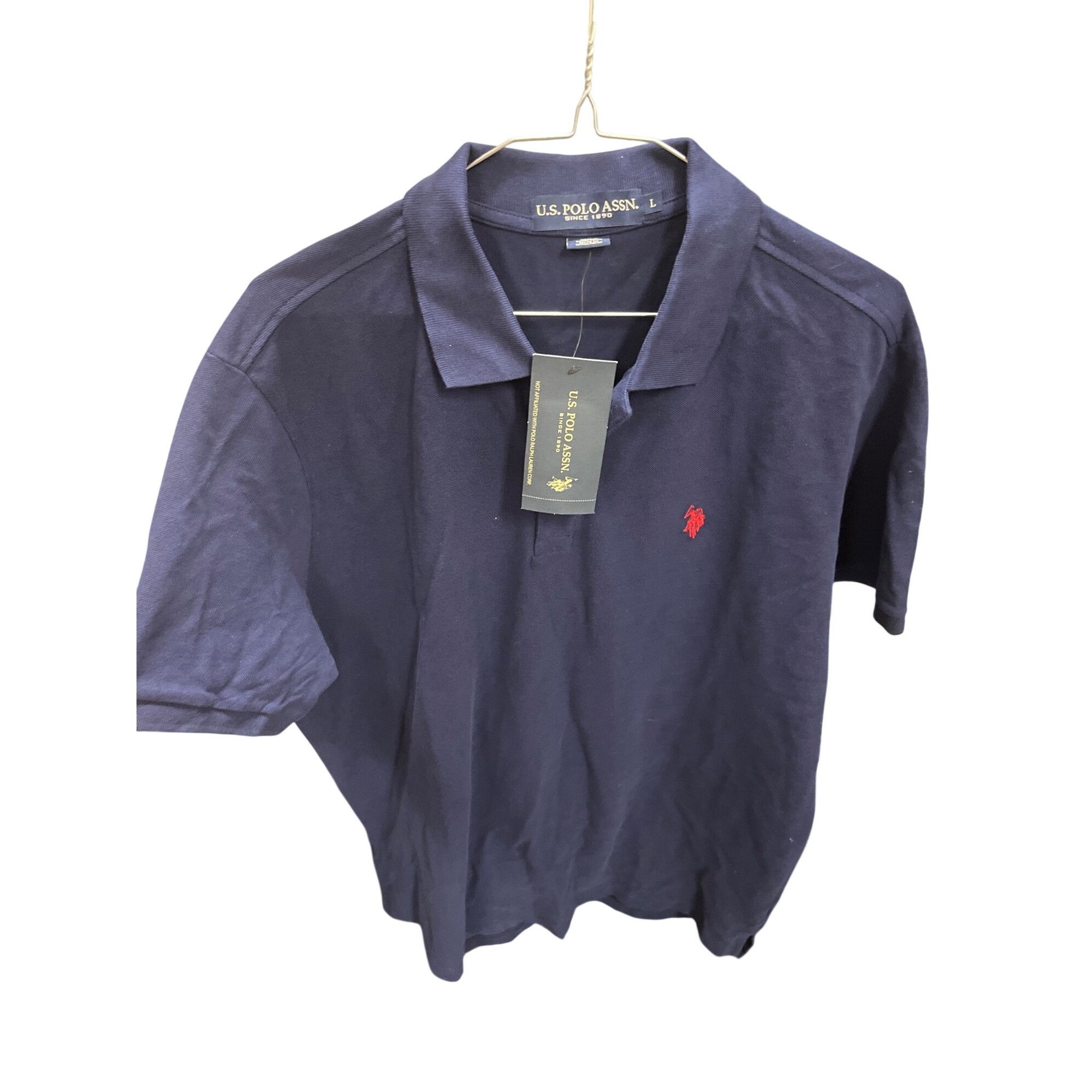 U.S. Polo Assn. US Polo Mens navy blue cotton short sleeve polo shirt sz L S Size US L / EU 52-54 / 3 - 10 Thumbnail
