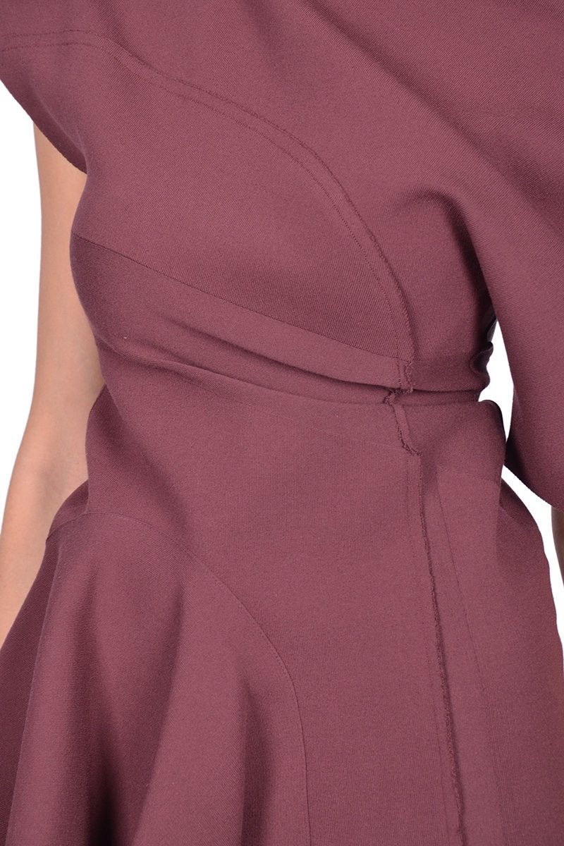 Rick Owens Last Size Rick Owens Drapped Burgundy Asymmetrical Top Size M / US 6-8 / IT 42-44 - 5 Thumbnail