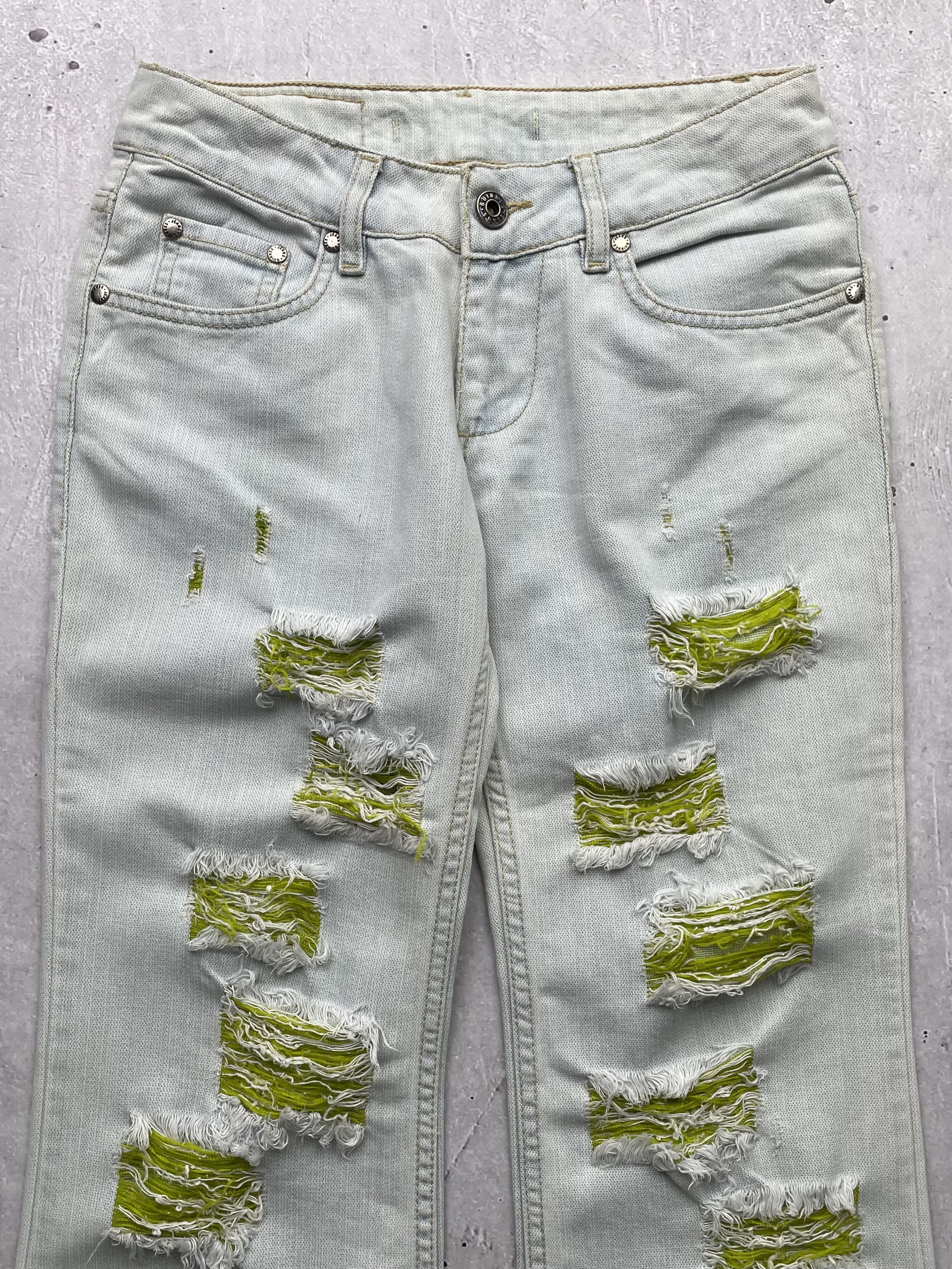 Japanese Brand × Vintage Vintage Ripped Flared Jeans Size 26" / US 2 / IT 38 - 2 Thumbnail