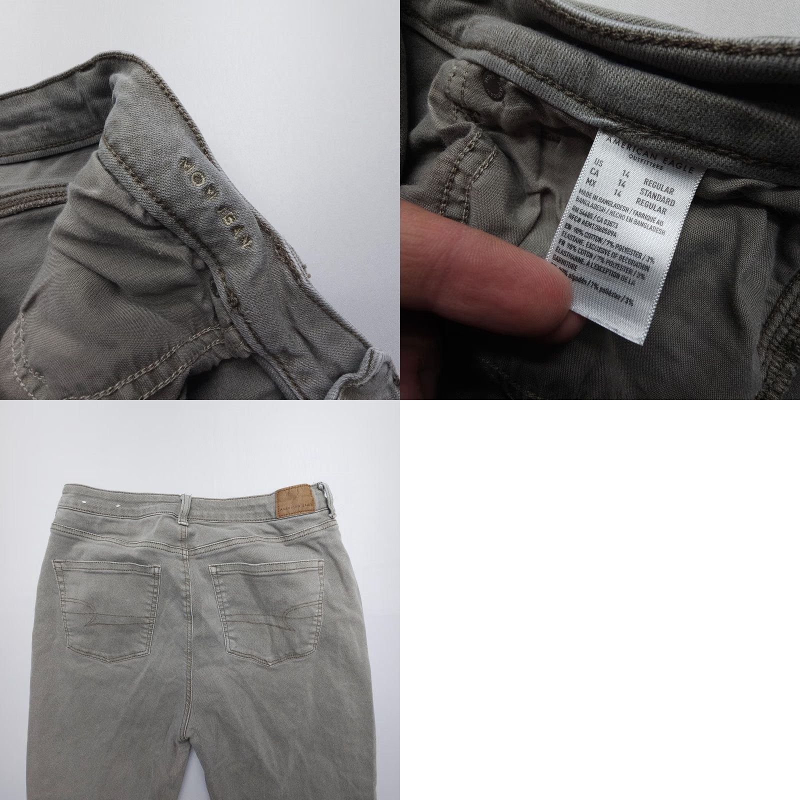American Eagle Outfitters American Eagle Outfitters Mom Jeans Womens 14 High Rise Green Denim Slim Stretch 5-Pocket Regular Inseam 26 Size 36" / US 14 / IT 50 - 8 Thumbnail