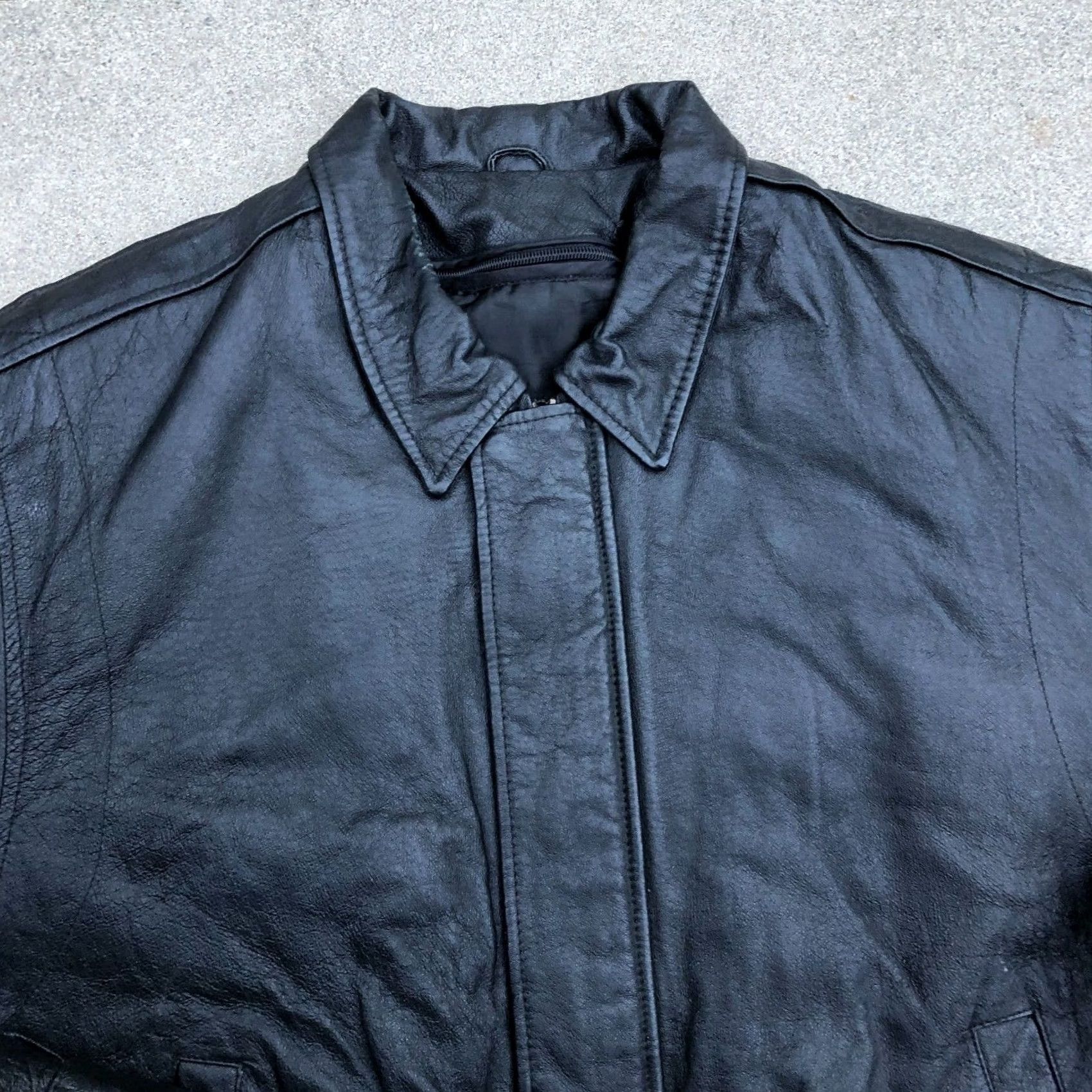 Vintage VTG WILSONS Leather Jacket Mens Black Thinsulate Full Zip Bomber Coat Jacket Size US L / EU 52-54 / 3 - 3 Thumbnail