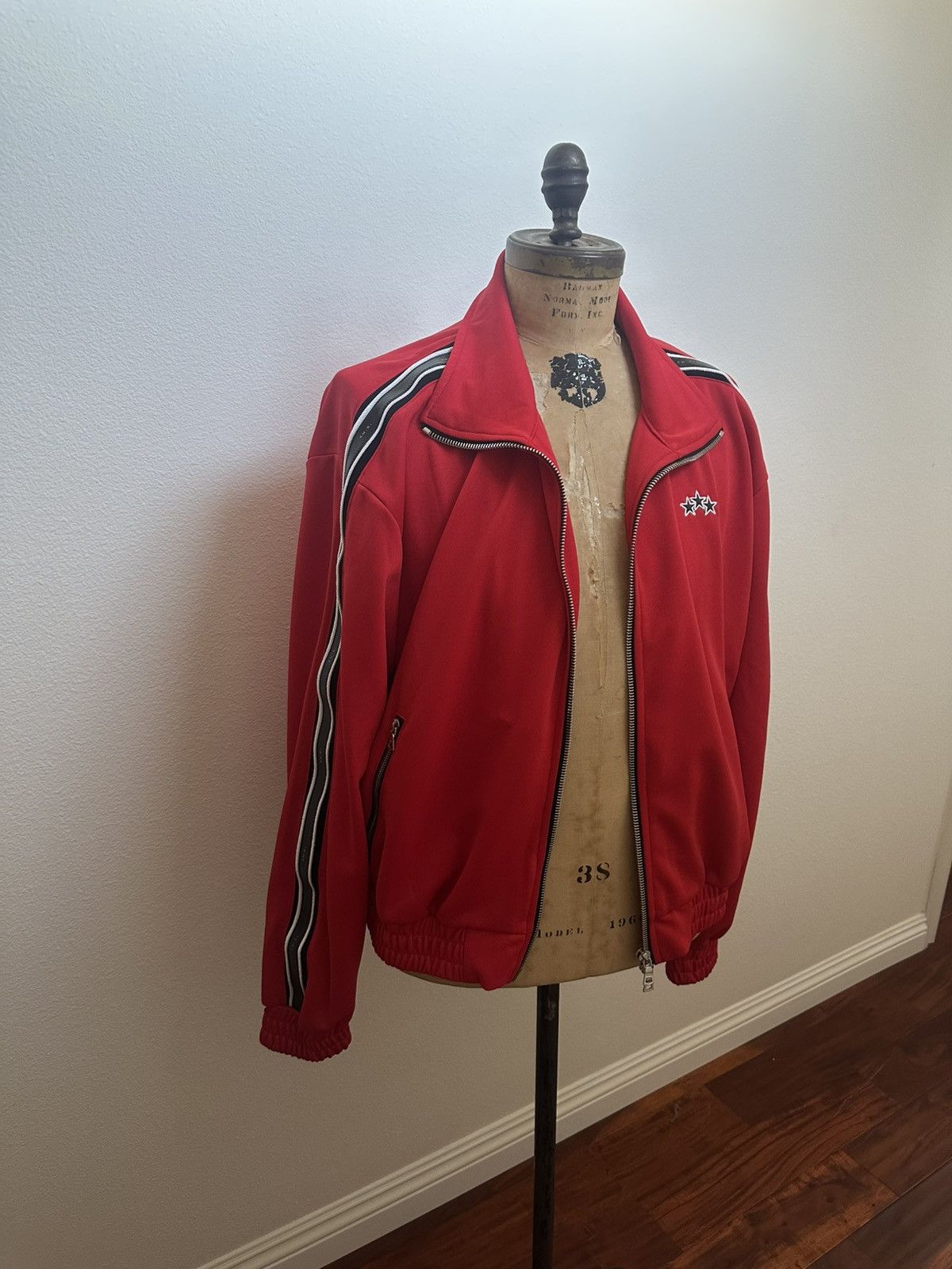 Amiri Amiri leather trim red track jacket size small Size US S / EU 44-46 / 1 - 1 Thumbnail