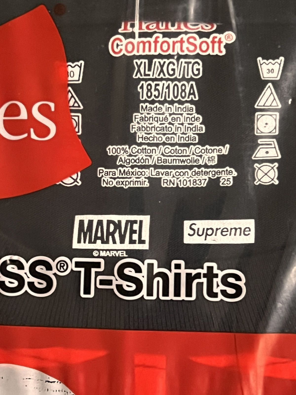 Supreme XL Supreme Marvel Spider-Man Web hanes t-shirt black venom Size US XL / EU 56 / 4 - 4 Thumbnail