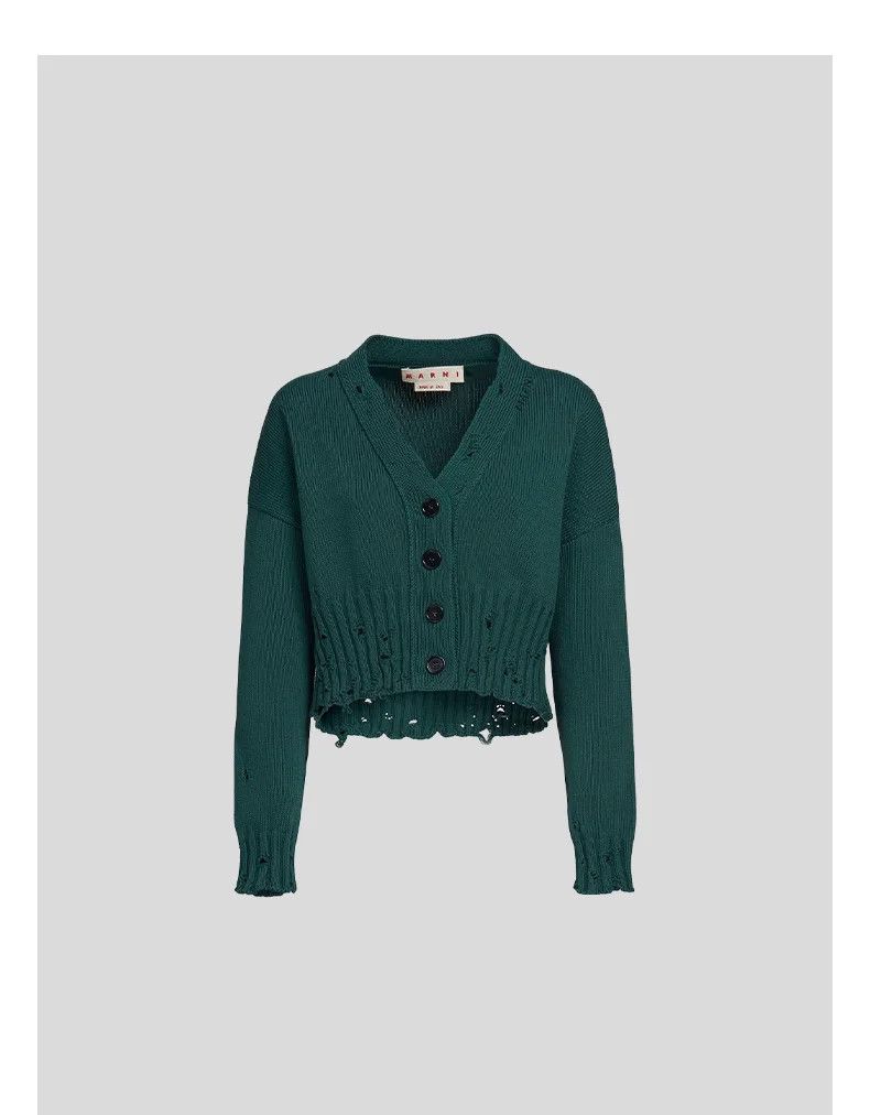 o1w1db10824 Knit Cardigan in Green