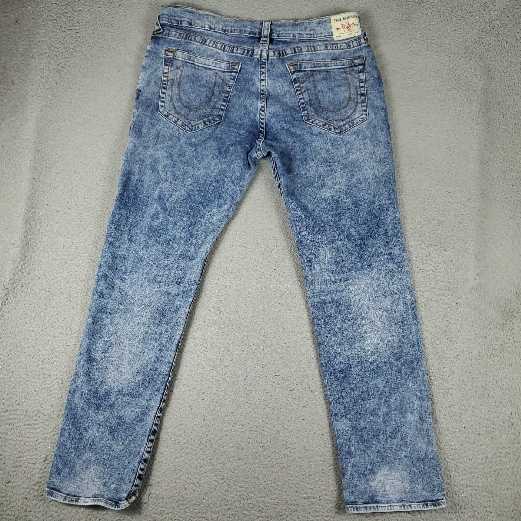 True Religion True Religion Jeans Mens 40x32 Blue Acid Wash Geno Relaxed Slim Straight Pants Size US 40 / EU 56 - 7 Thumbnail