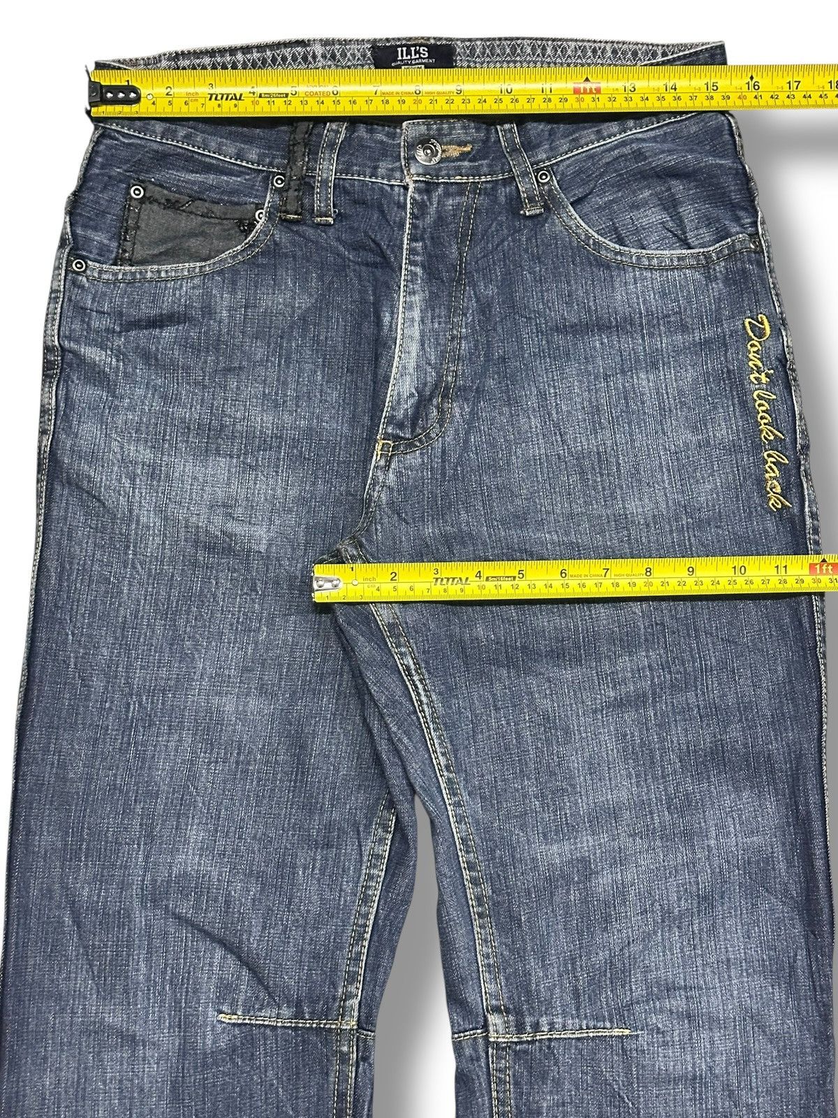 Other ill's Vintage Jeans Embroidered Baggy Loose Style Faded Wash Size US 31 - 15 Thumbnail