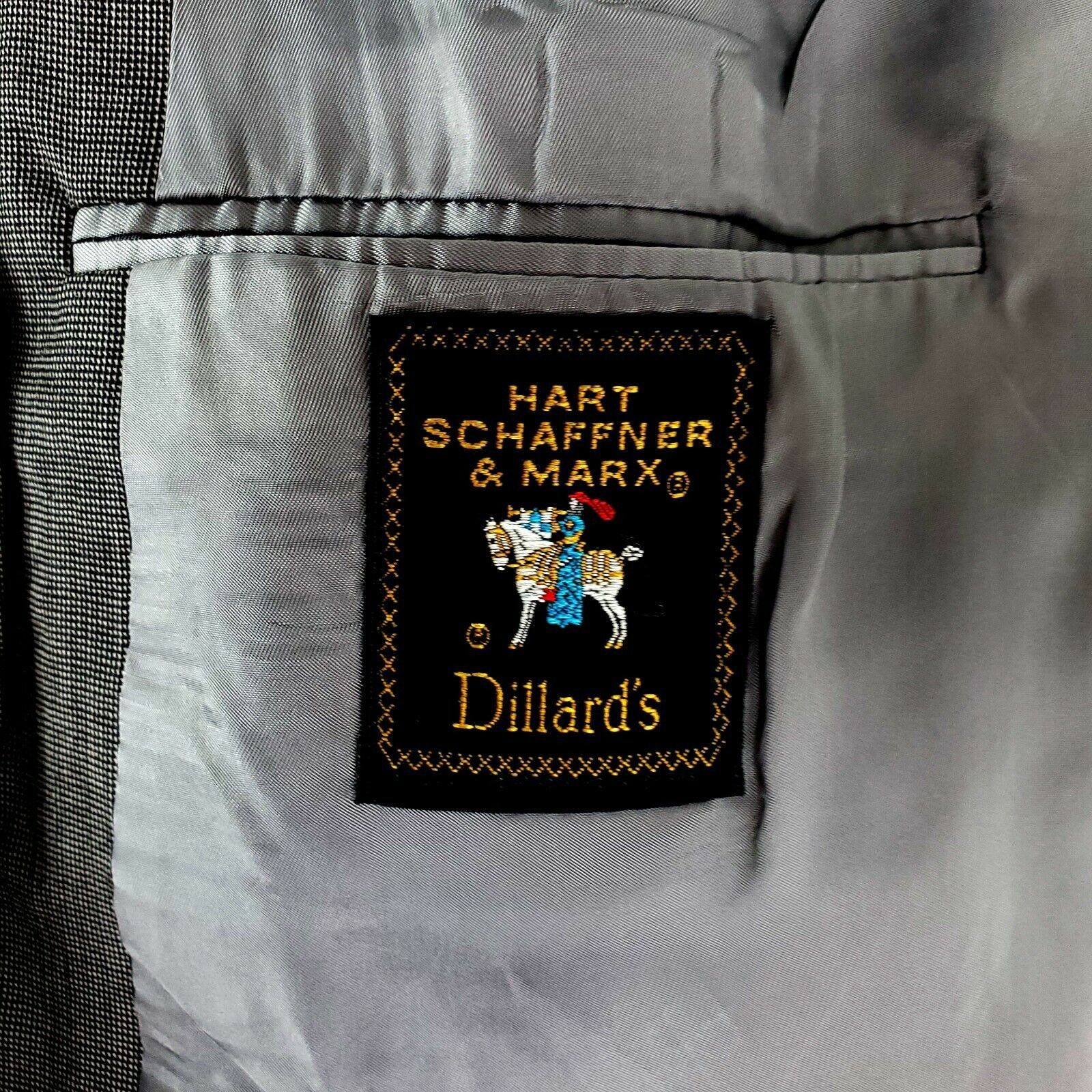 Hart Schaffner Marx Hart Schaffner Marx Wool 2 Button Blazer 44L Nailshead Gray Size 44L - 8 Thumbnail