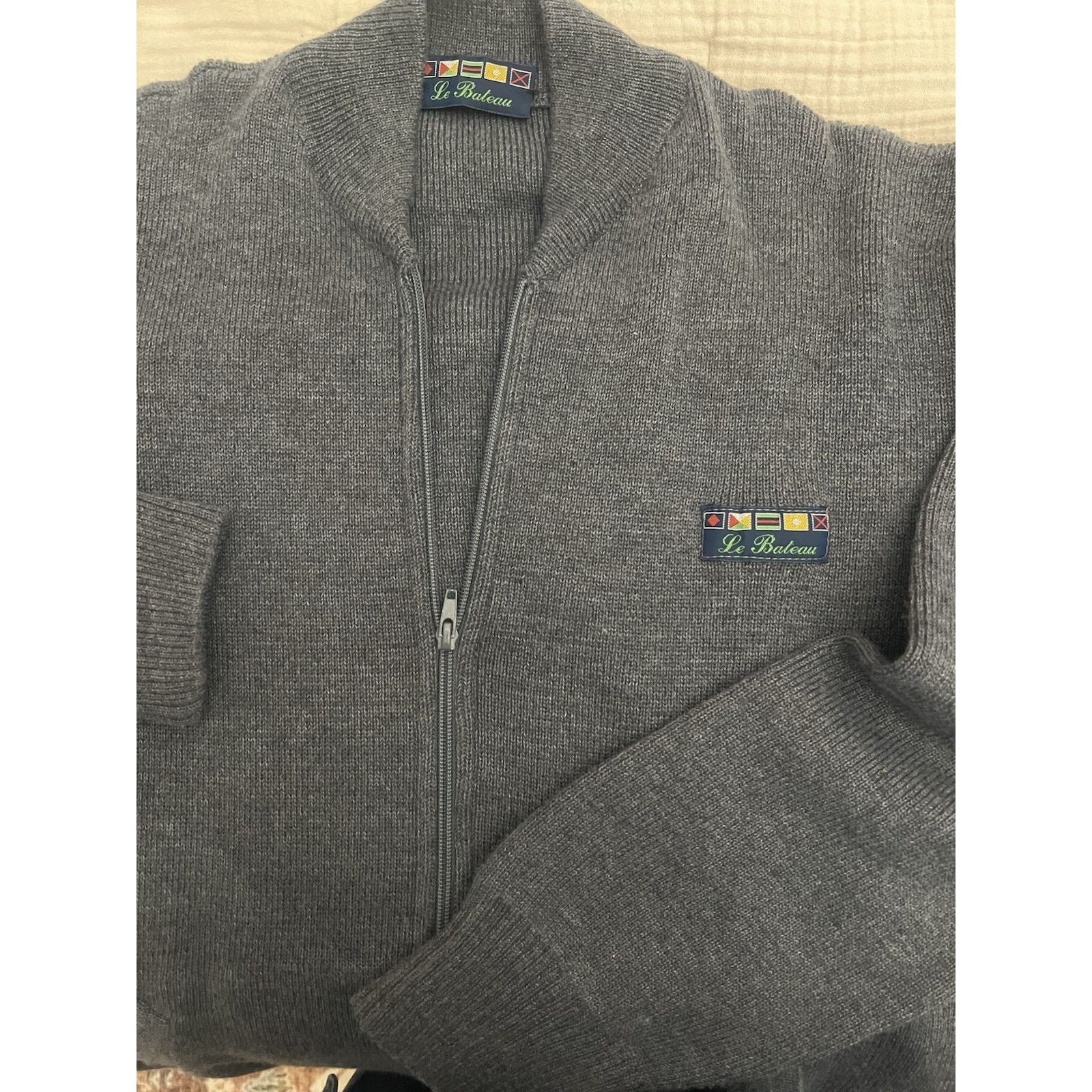 & Other Stories Men’s French Yacht full zip Sweater W/Nautical Flags Sz XL Size US XL / EU 56 / 4 - 5 Thumbnail