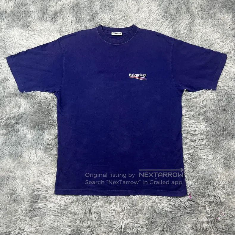 Balenciaga Balenciaga Blue Coke wave pattern short-sleeve Size US S / EU 44-46 / 1 - 1 Thumbnail