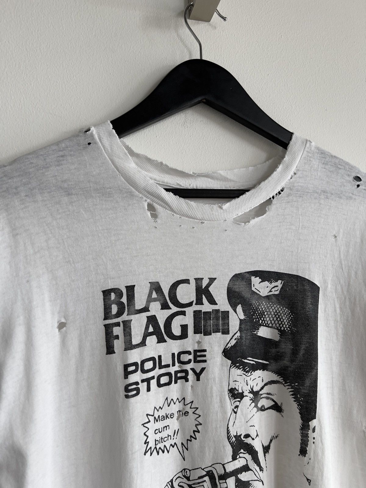 Band Tees Vintage Single Stitch Black Flag Police Story Tee Size US XL / EU 56 / 4 - 8 Thumbnail