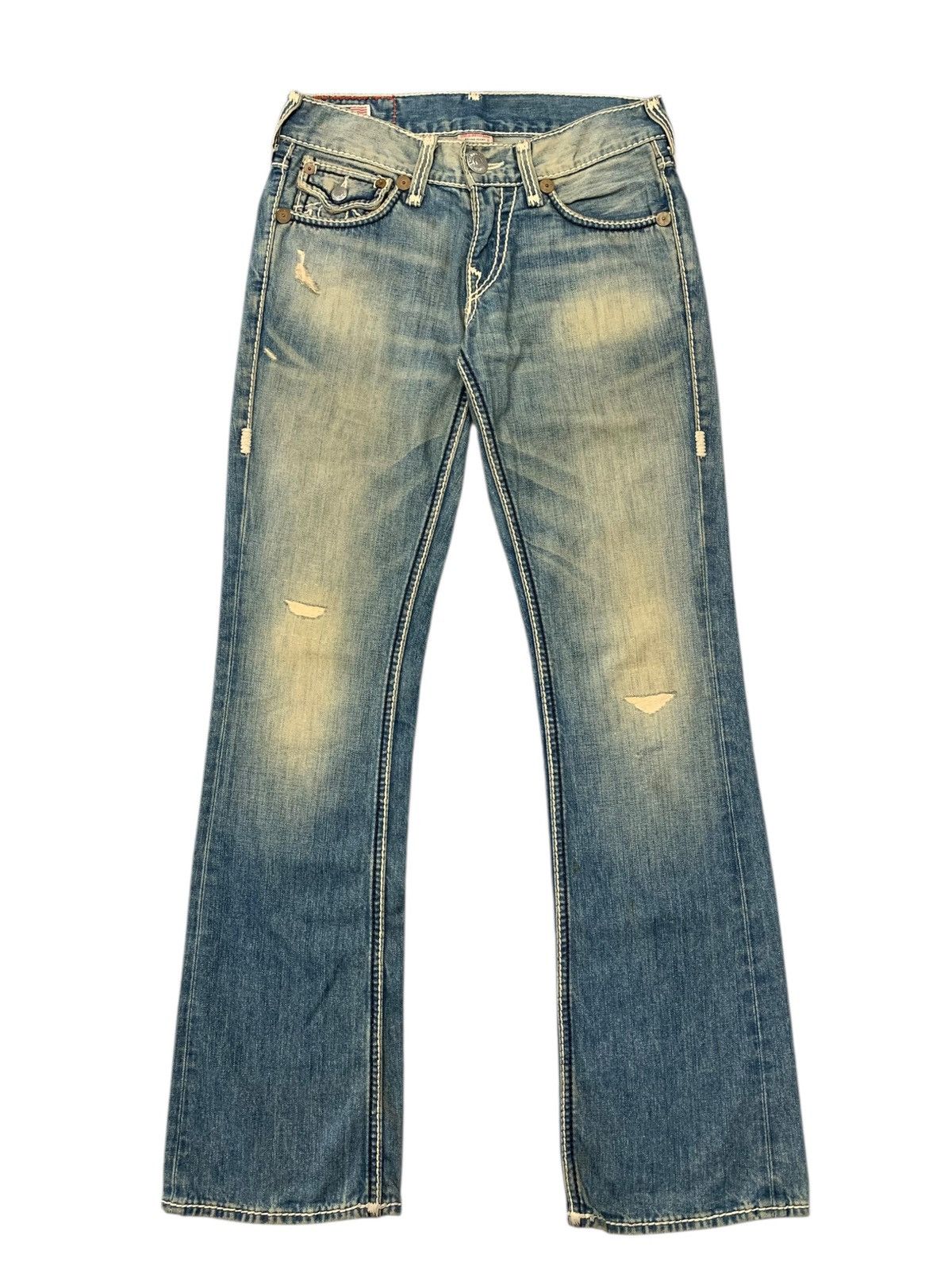 Tornado Mart Vtg true religion y2k flare washed jeans Size US 28 / EU 44 - 1 Thumbnail