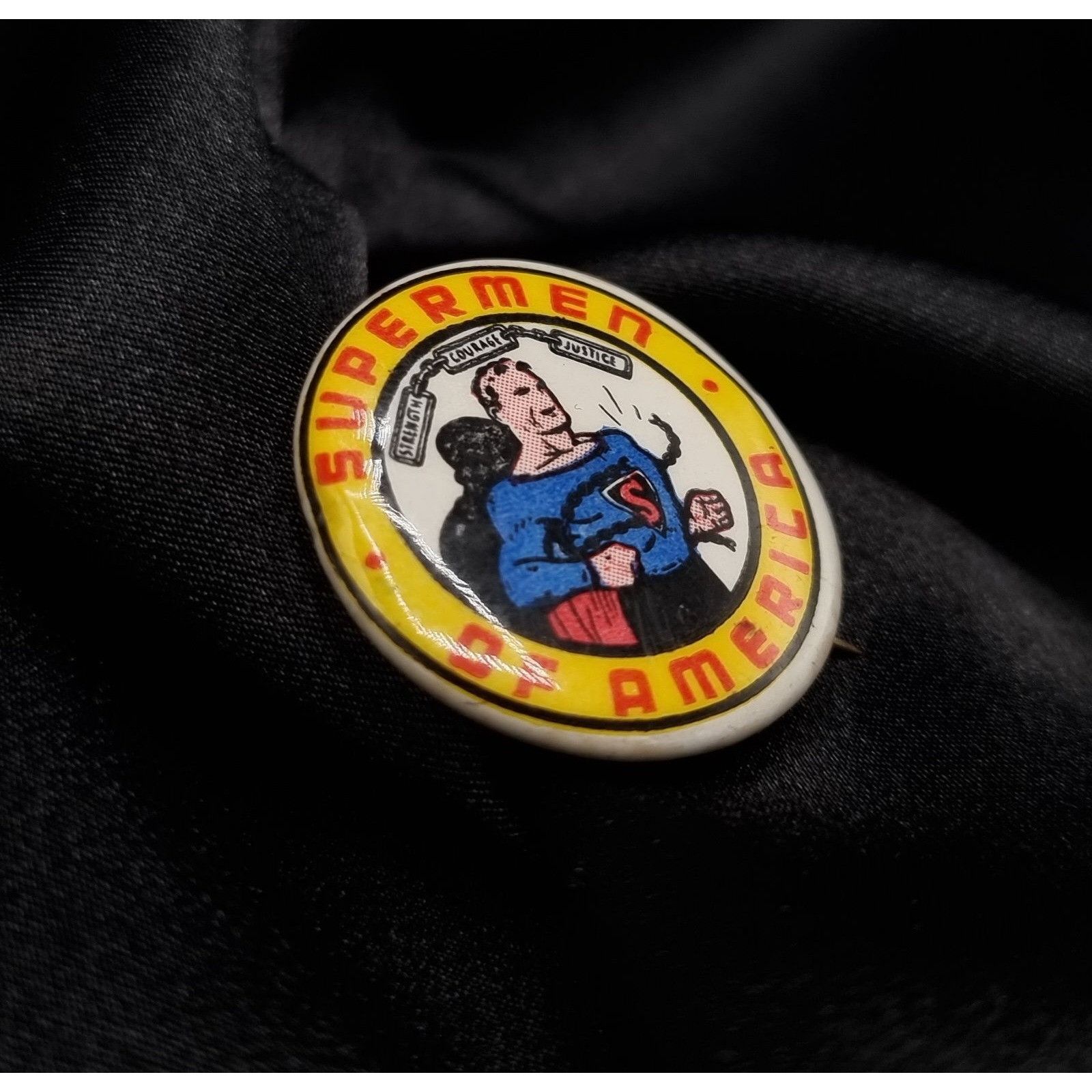 Vintage Vintage 1940s Supermen Of America Pinback Button Size ONE SIZE - 2 Thumbnail