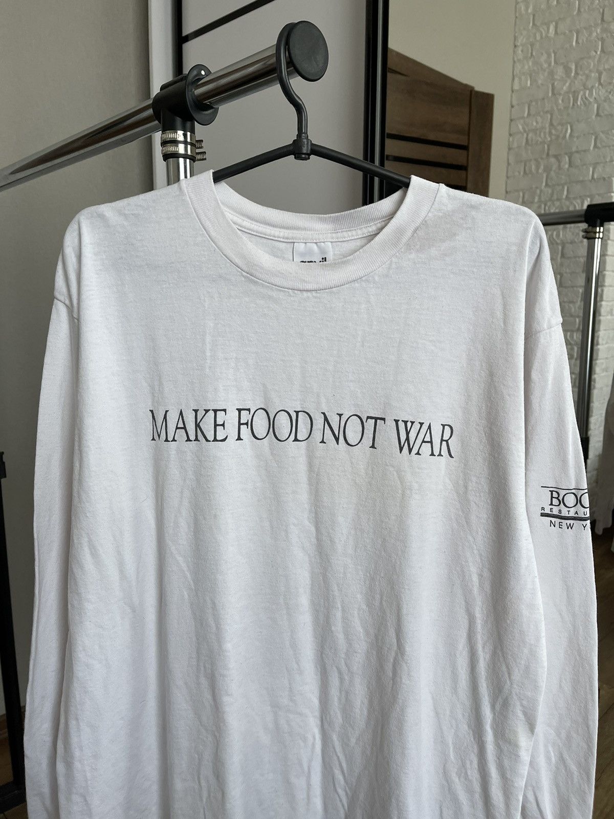 Other Make Food Not War Vintage USA Long Sleeve T-Shirt Tee 90s Size US L / EU 52-54 / 3 - 9 Thumbnail