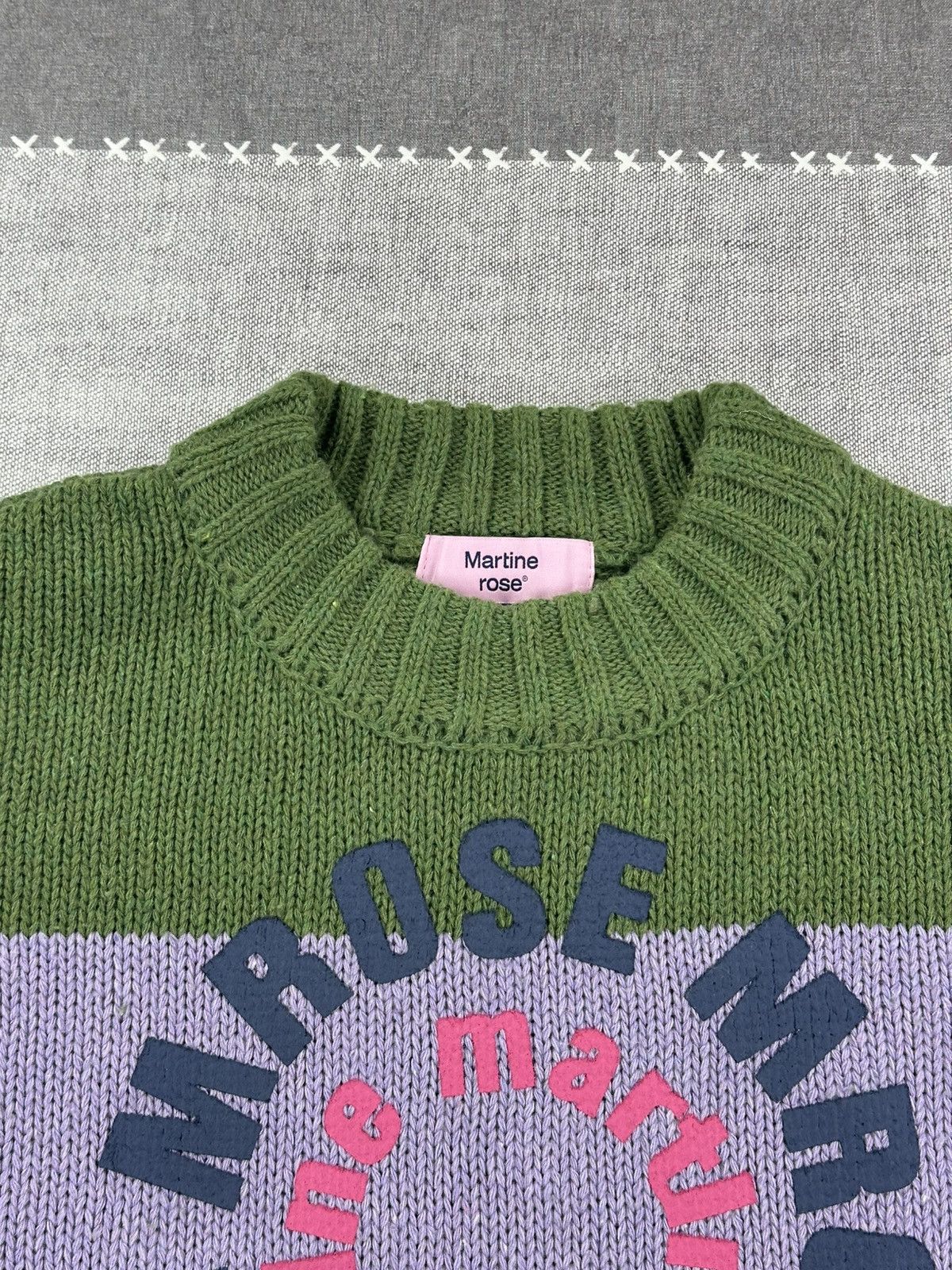 Martine Rose Martine Rose Green Wool Knit Logo Sweater XS Graphic Logo Size US XS / EU 42 / 0 - 5 Thumbnail