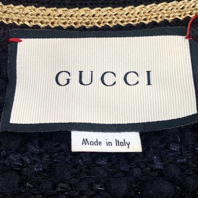 Gucci Gucci Black striped pearl button long-sleeved knitted cardi Size US S / EU 44-46 / 1 - 5 Thumbnail