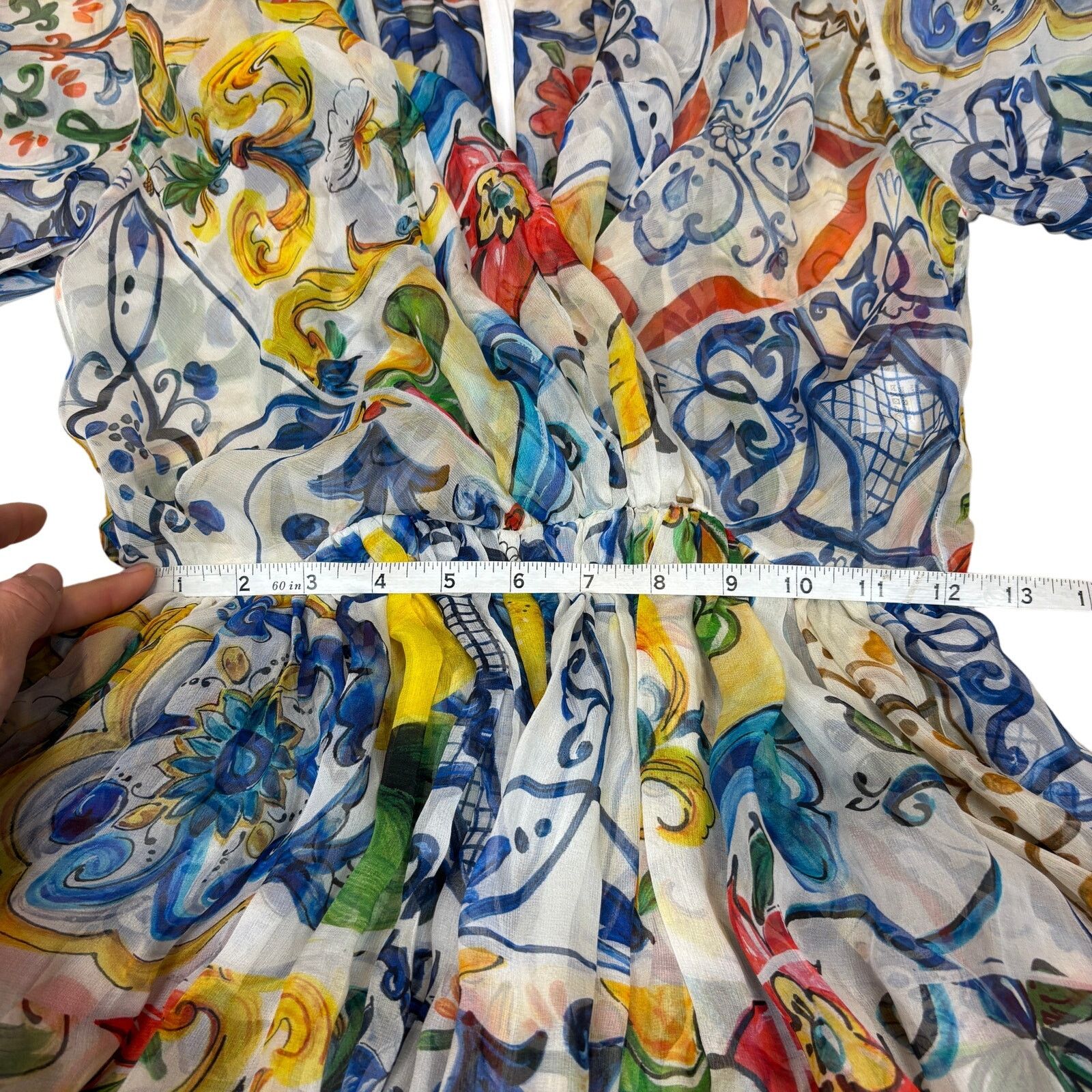 Dolce & Gabbana Dolce & Gabbana Majolica Silk Wide Sleeves Dress Women's 40 Size S / US 4 / IT 40 - 7 Thumbnail