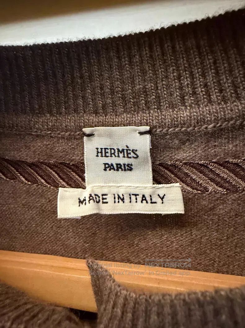 Hermes Hermes Elephant Grey Embroidered Wool Knit Cardigan Size XXS / US 00 / IT 34 - 4 Thumbnail