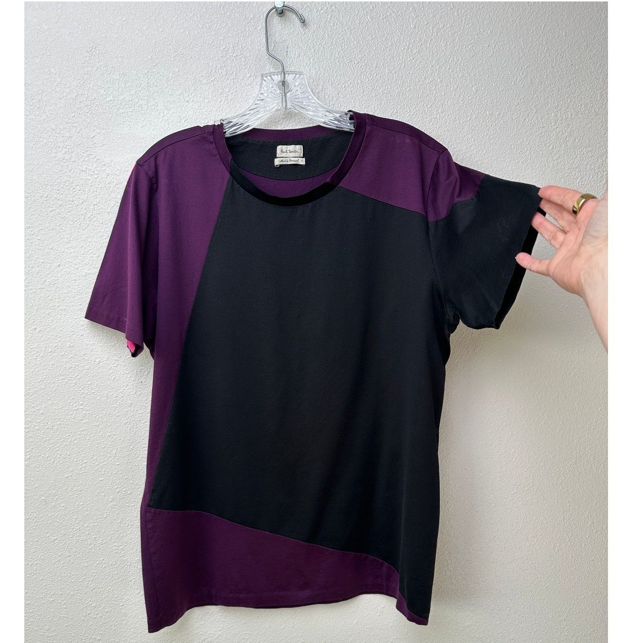 Paul Smith Paul Smith Tee Black Purple Womens US L Colorblock Size L / US 10 / IT 46 - 1 Thumbnail