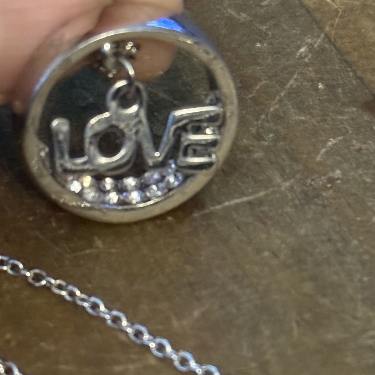 Other Silver tone Love pendant necklace Size ONE SIZE - 5 Thumbnail