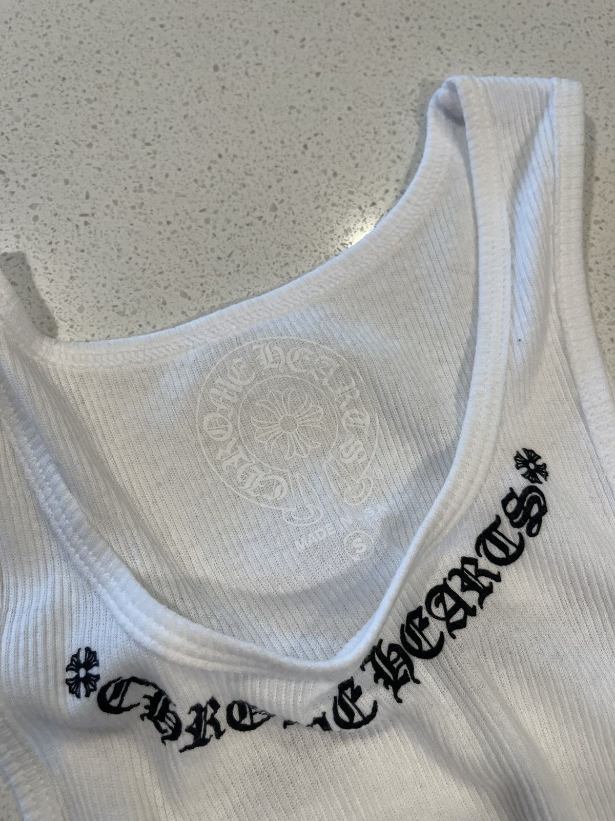 Chrome Hearts Chrome Hearts Scroll Logo White Tank Size US S / EU 44-46 / 1 - 3 Thumbnail