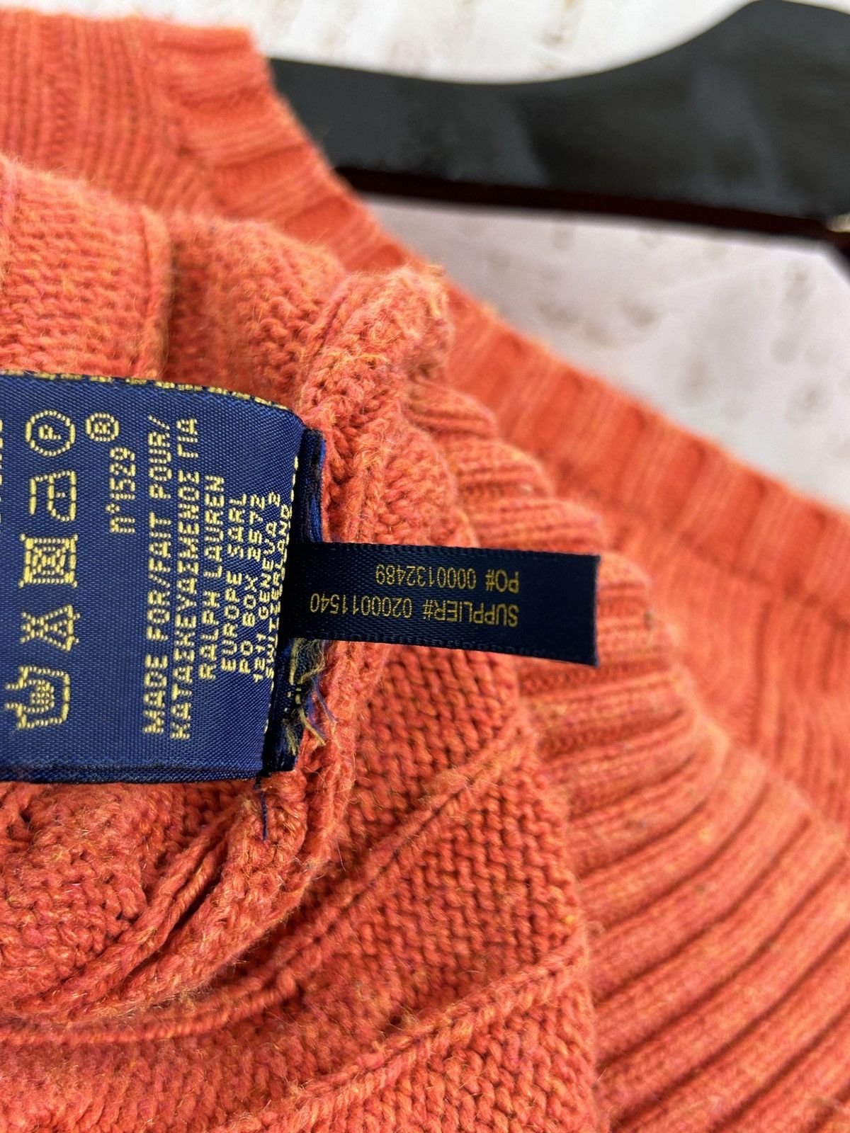 Polo Ralph Lauren Polo By Ralph Lauren 100% Silk Cable Knit Sweater In Orange Size US XL / EU 56 / 4 - 10 Thumbnail